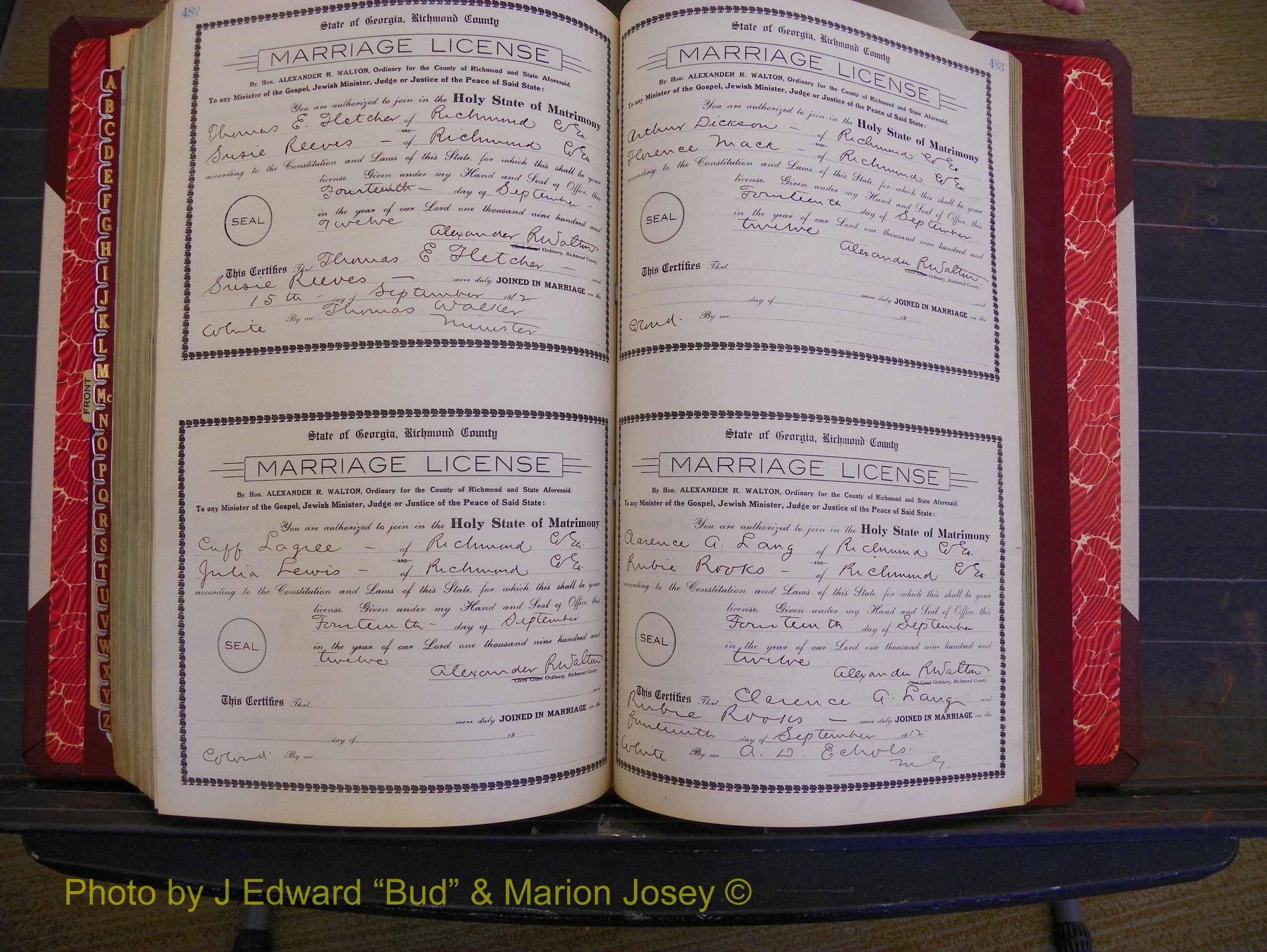 Richmond Marriages, Book GG, 1911-1912 P 482-483.JPG