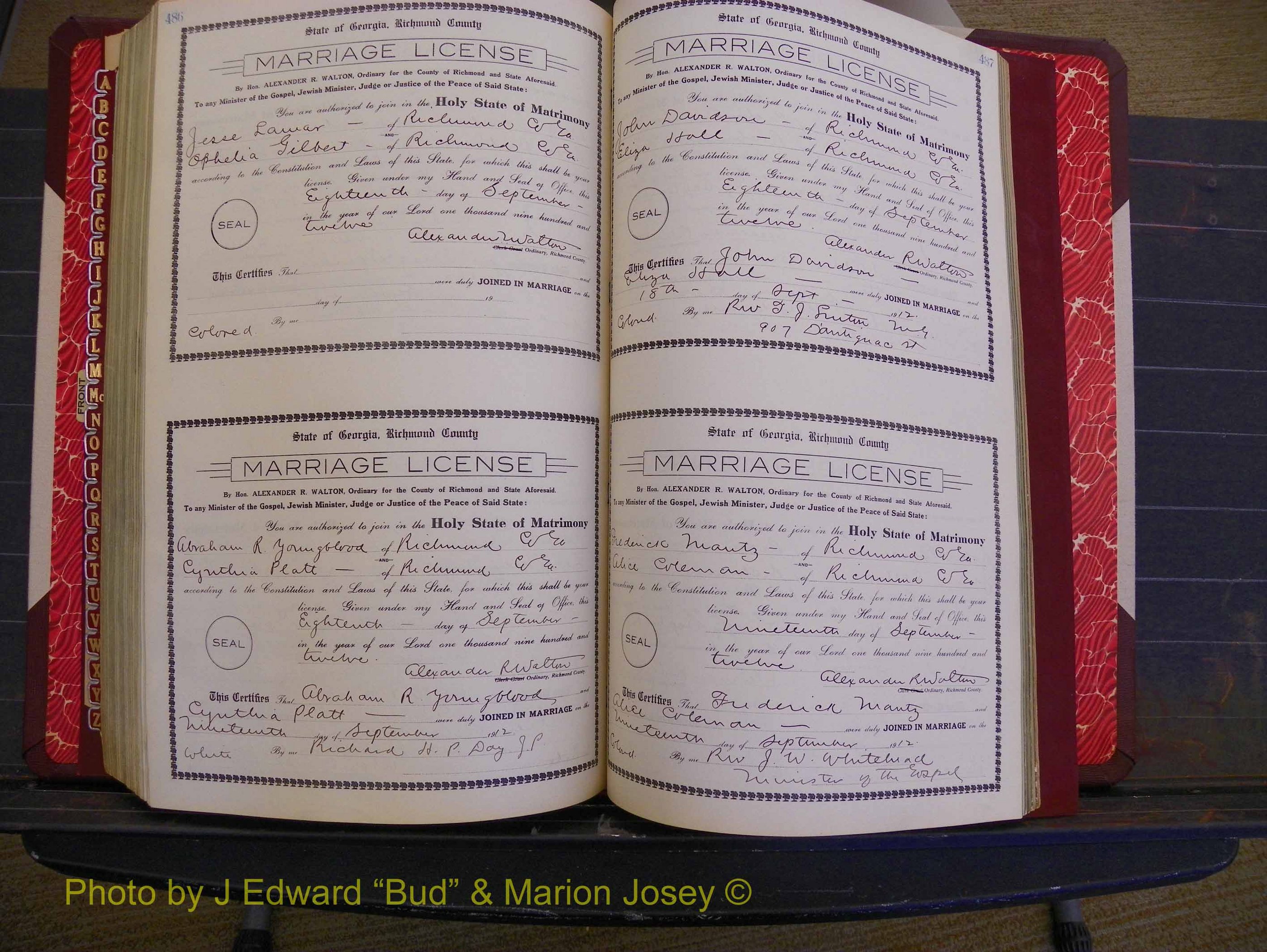 Richmond Marriages, Book GG, 1911-1912 P 486-487.JPG
