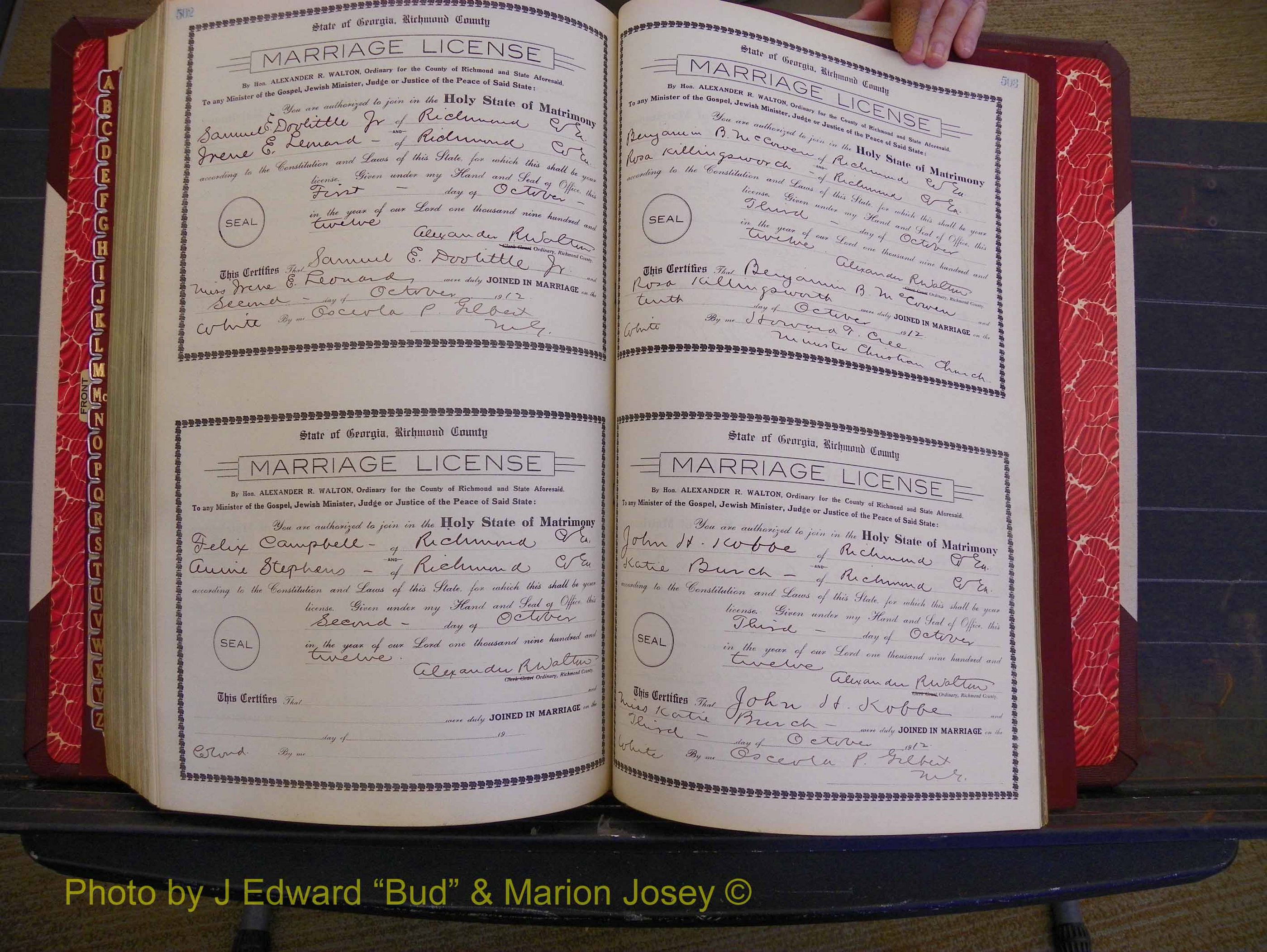 Richmond Marriages, Book GG, 1911-1912 P 502-503.JPG