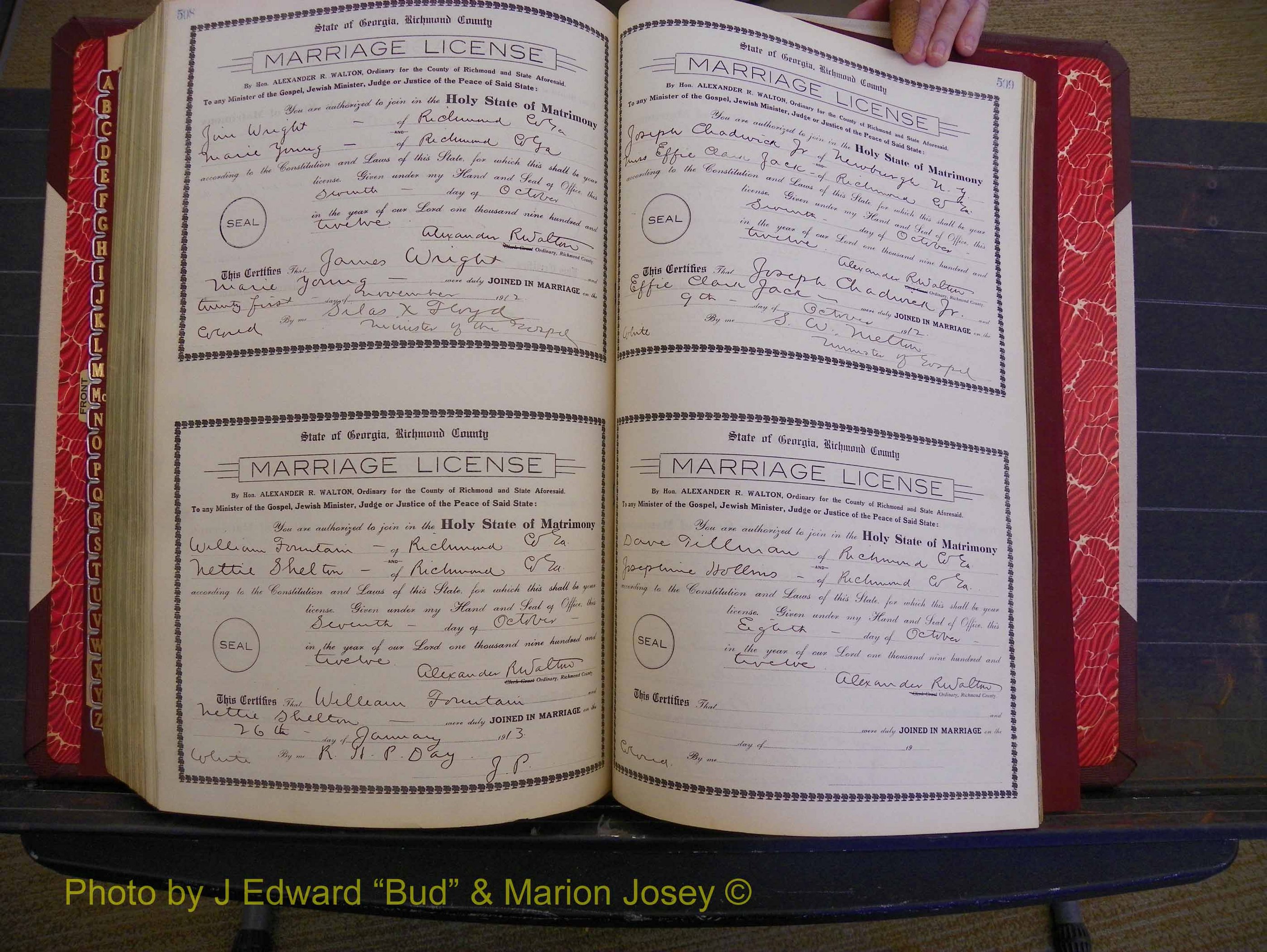 Richmond Marriages, Book GG, 1911-1912 P 508-509.JPG