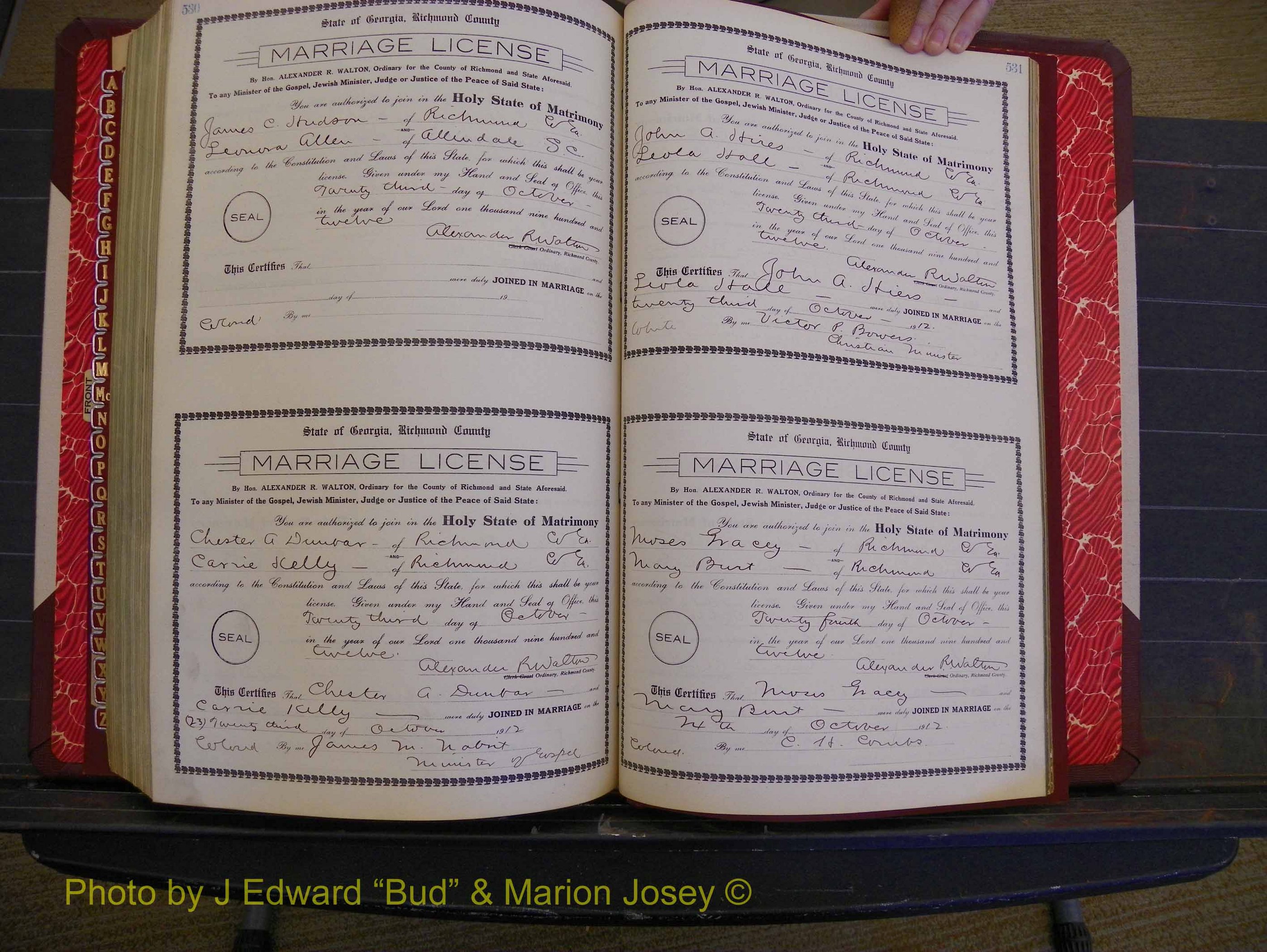 Richmond Marriages, Book GG, 1911-1912 P 530-531.JPG