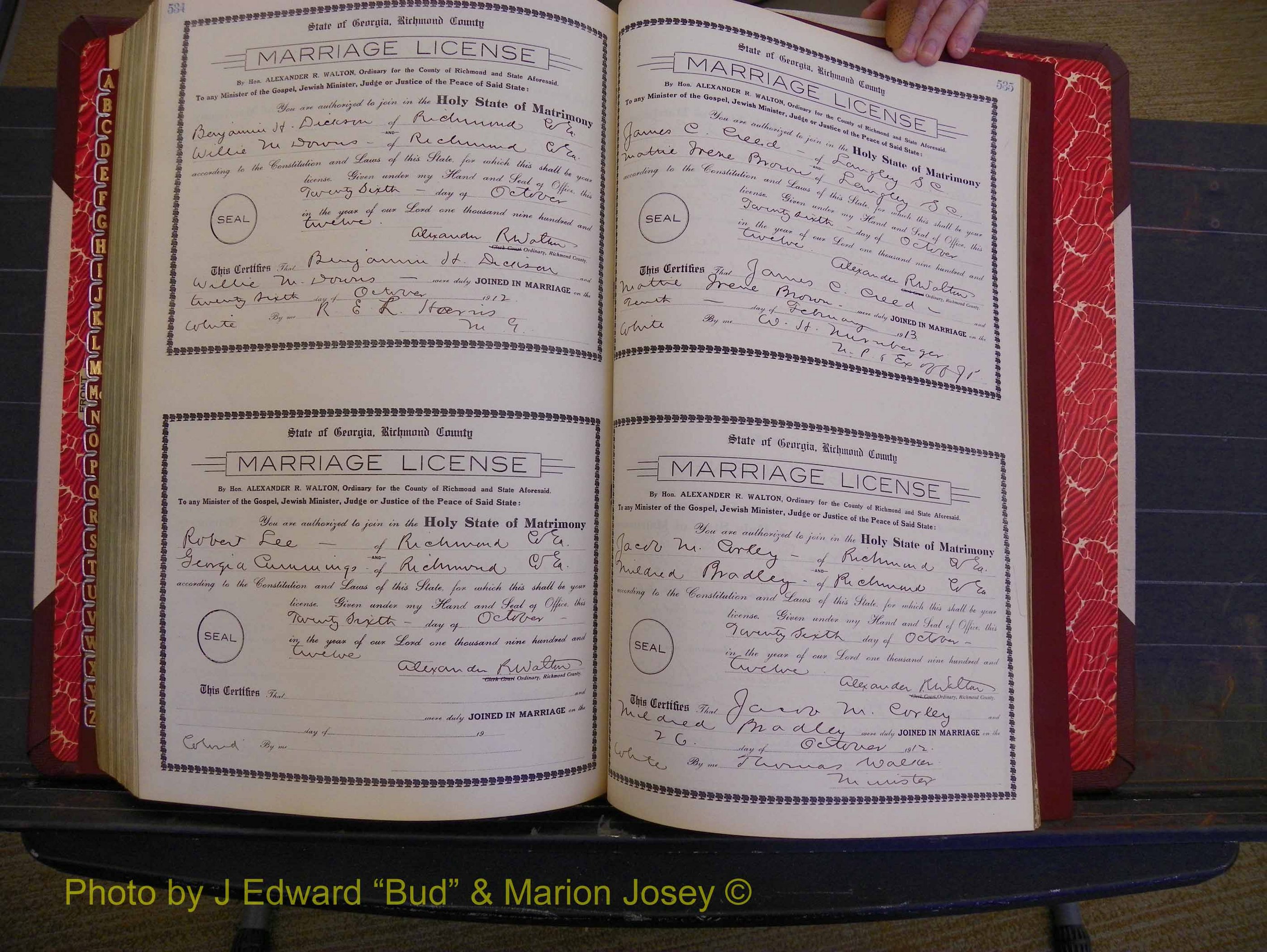 Richmond Marriages, Book GG, 1911-1912 P 534-535.JPG