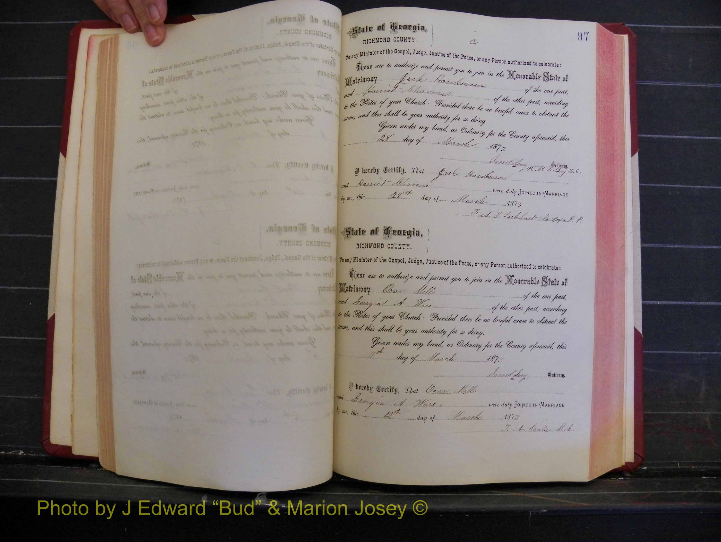 Richmond Marriages, Book H, 1868-1875 P 097.JPG