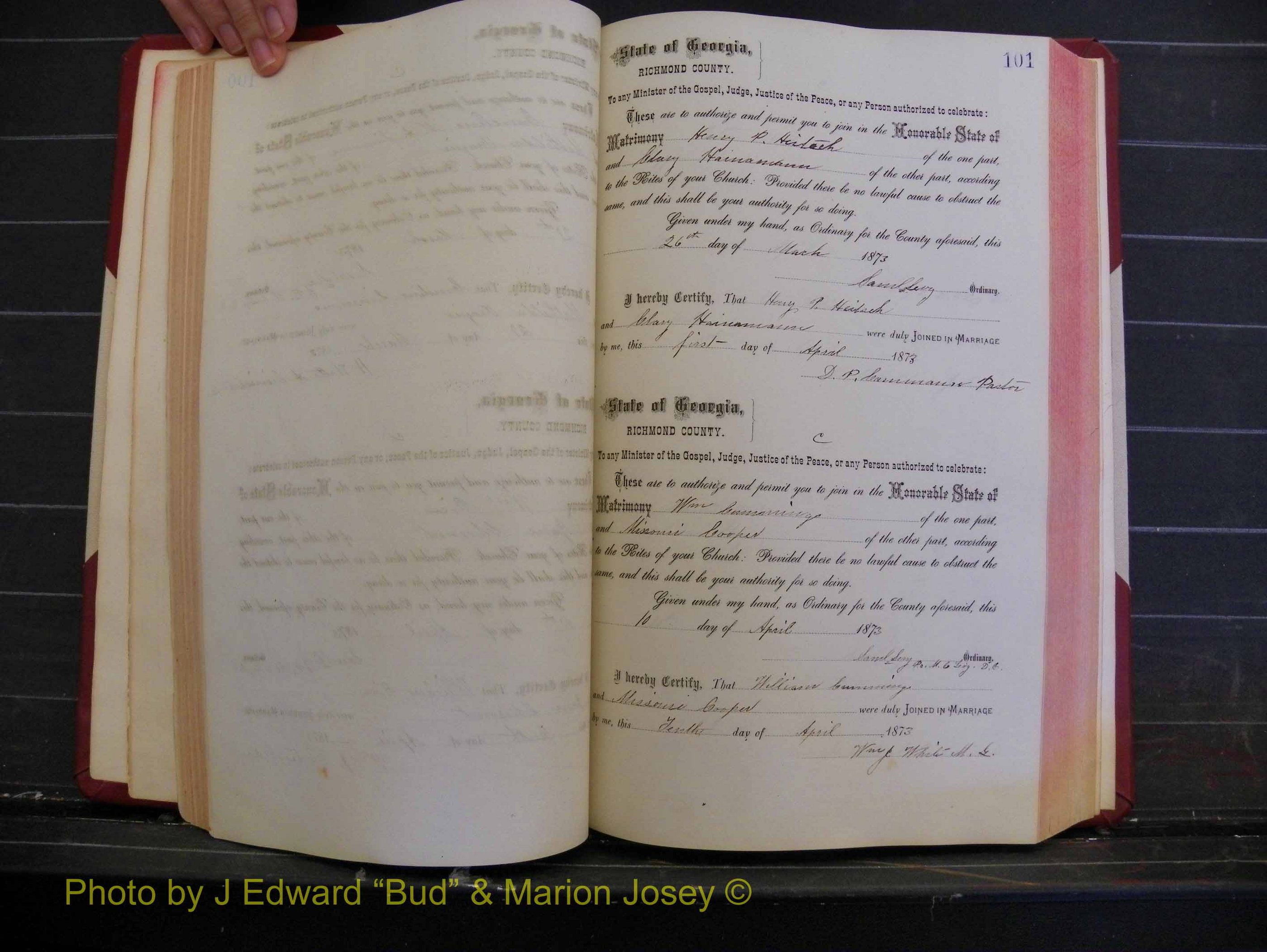 Richmond Marriages, Book H, 1868-1875 P 101.JPG