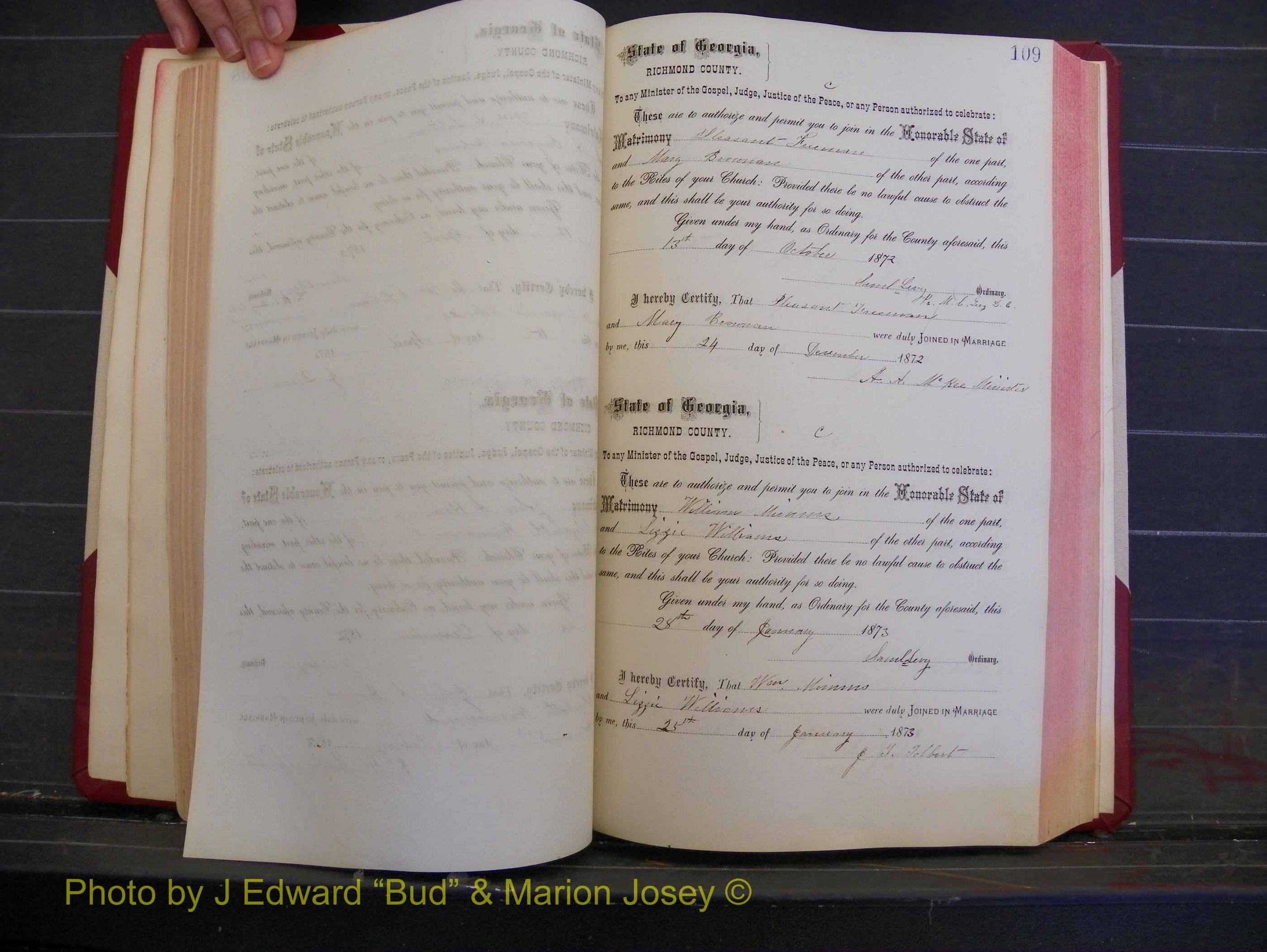 Richmond Marriages, Book H, 1868-1875 P 109.JPG