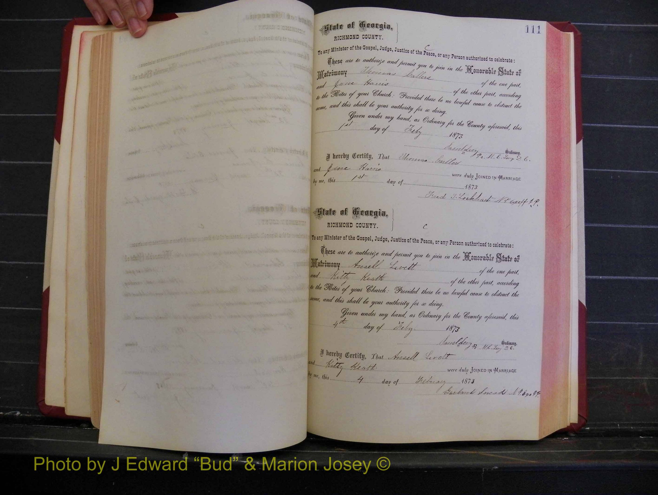 Richmond Marriages, Book H, 1868-1875 P 111.JPG