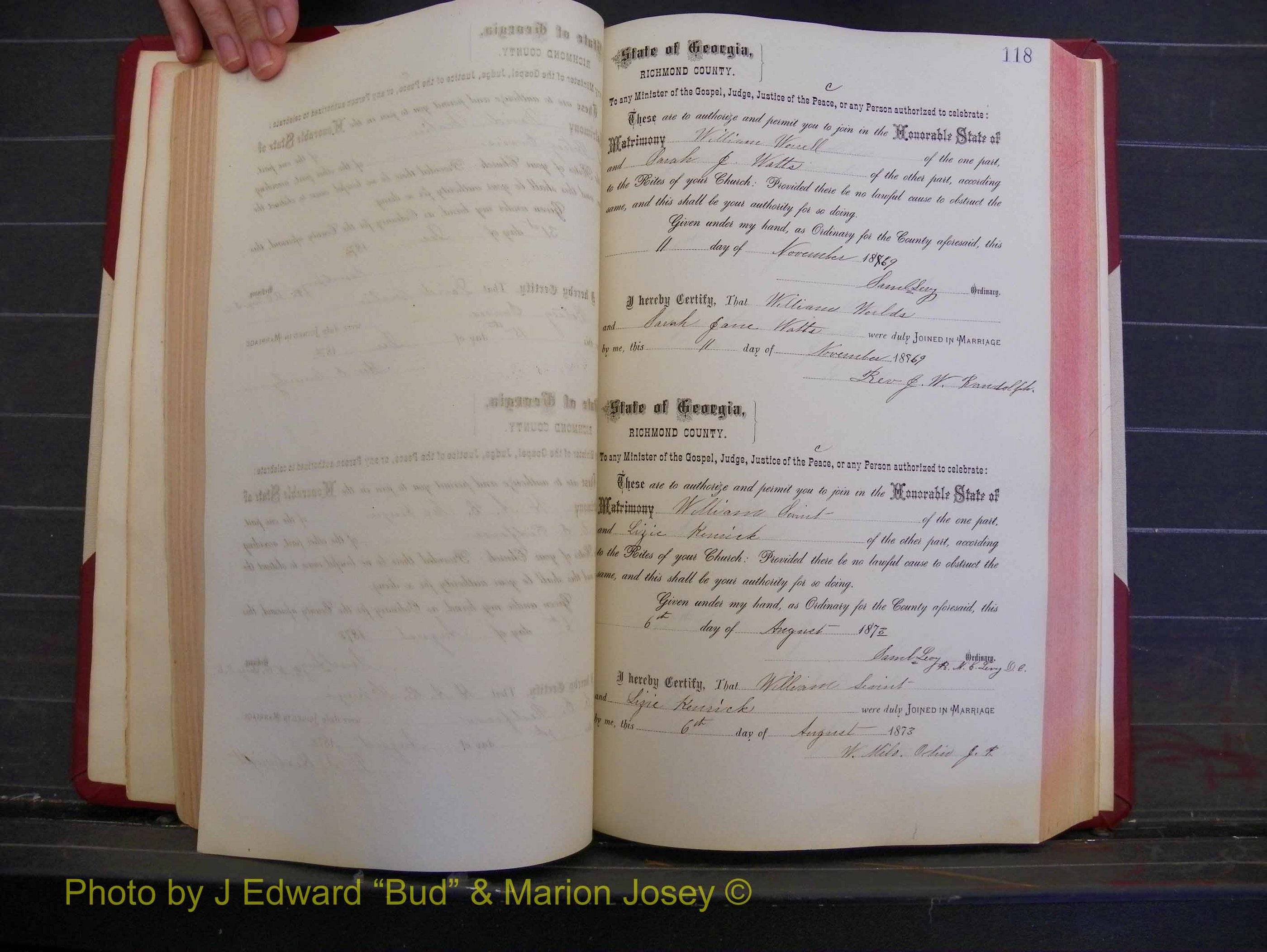 Richmond Marriages, Book H, 1868-1875 P 118.JPG