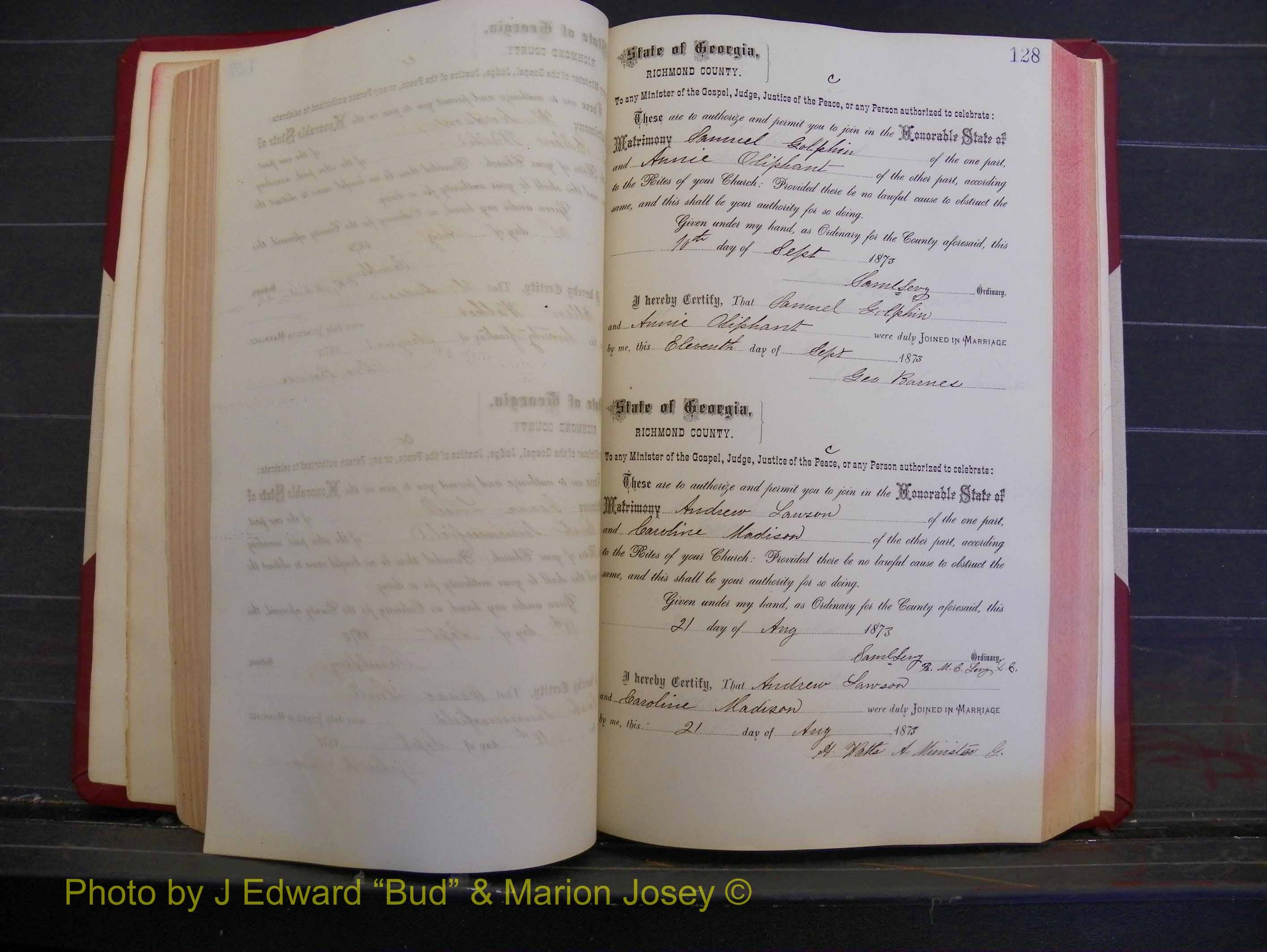 Richmond Marriages, Book H, 1868-1875 P 128.JPG