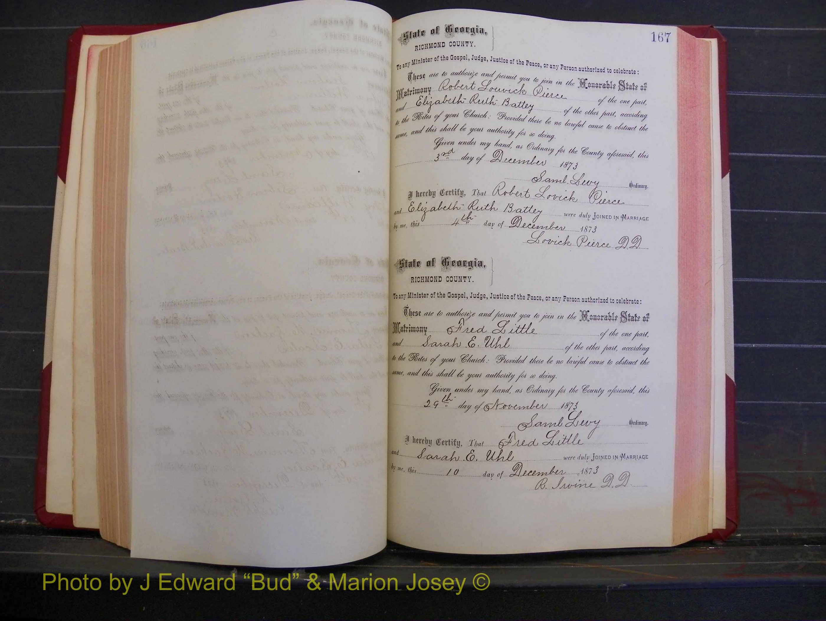 Richmond Marriages, Book H, 1868-1875 P 167.JPG