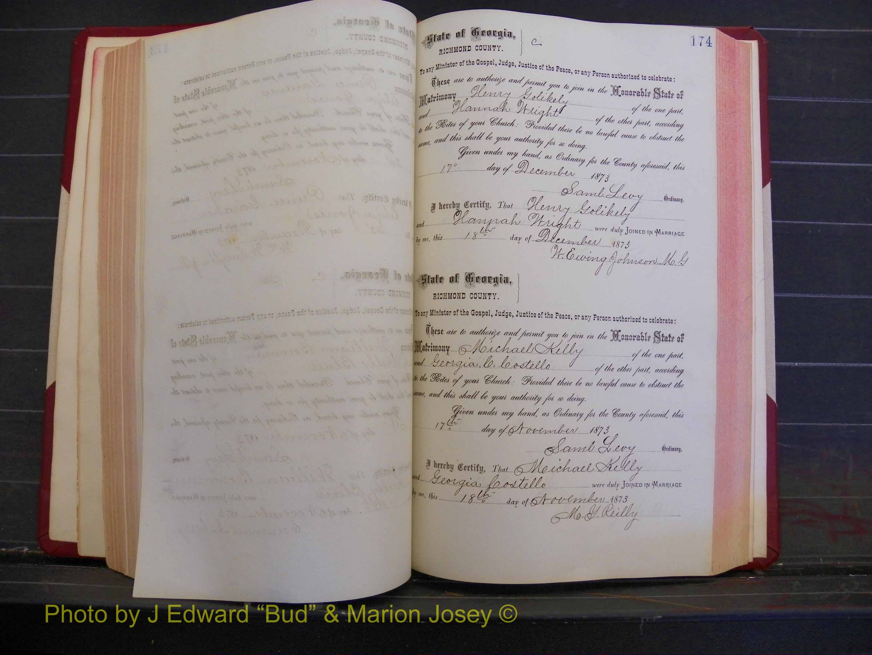 Richmond Marriages, Book H, 1868-1875 P 174.JPG