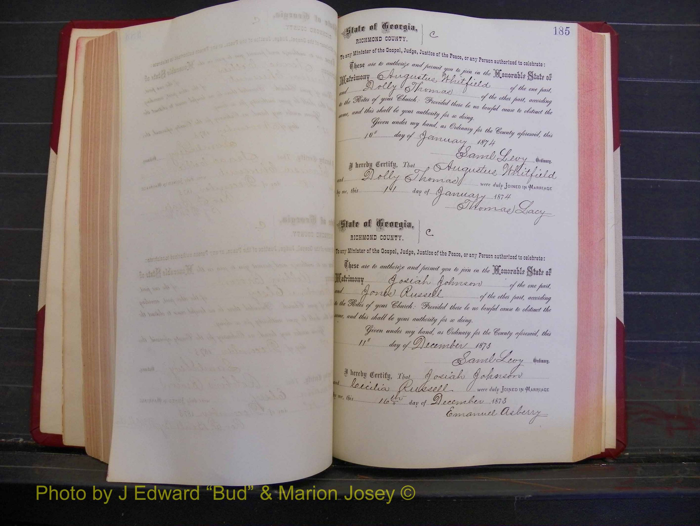 Richmond Marriages, Book H, 1868-1875 P 185.JPG