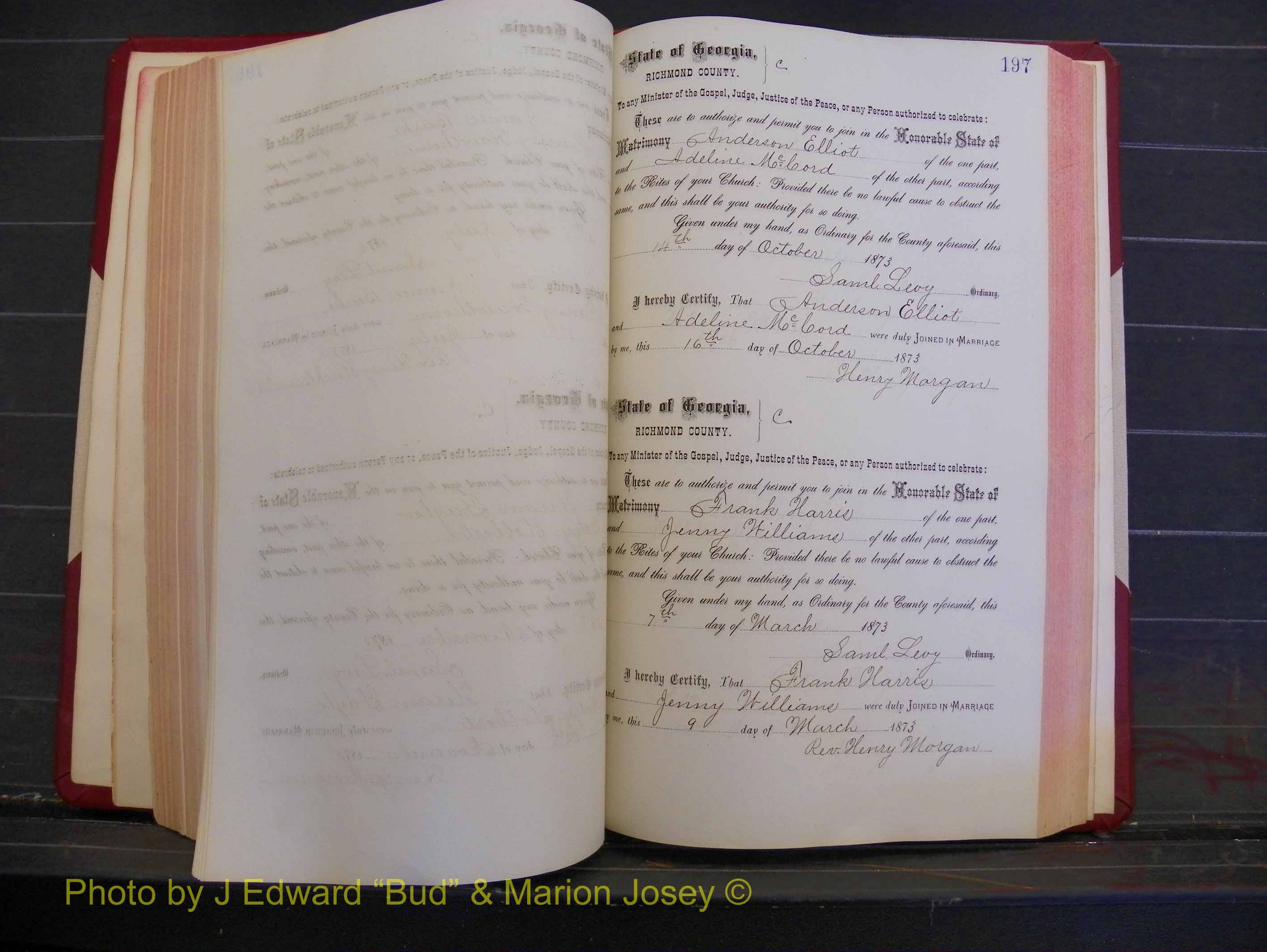 Richmond Marriages, Book H, 1868-1875 P 197.JPG