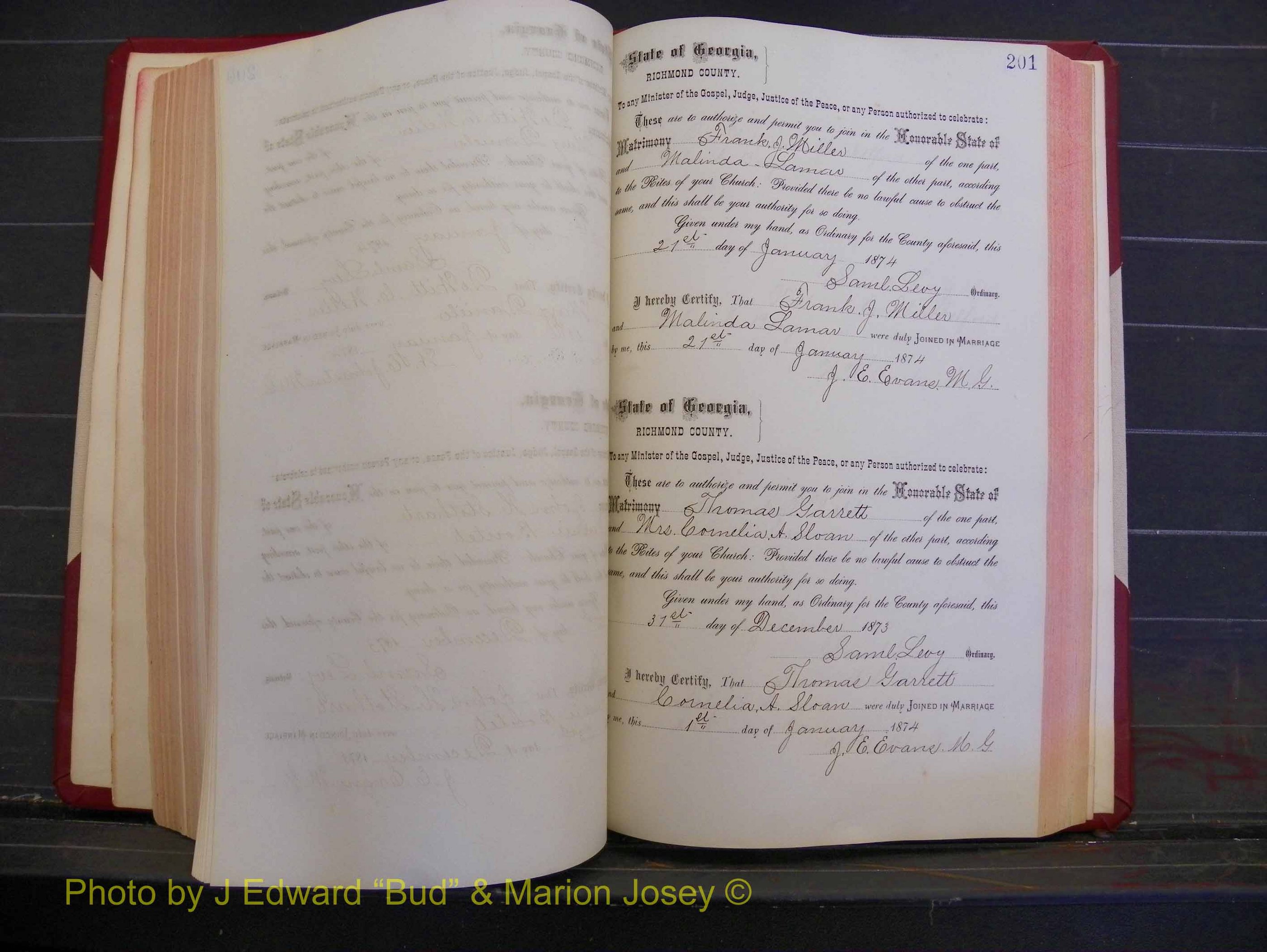 Richmond Marriages, Book H, 1868-1875 P 201.JPG