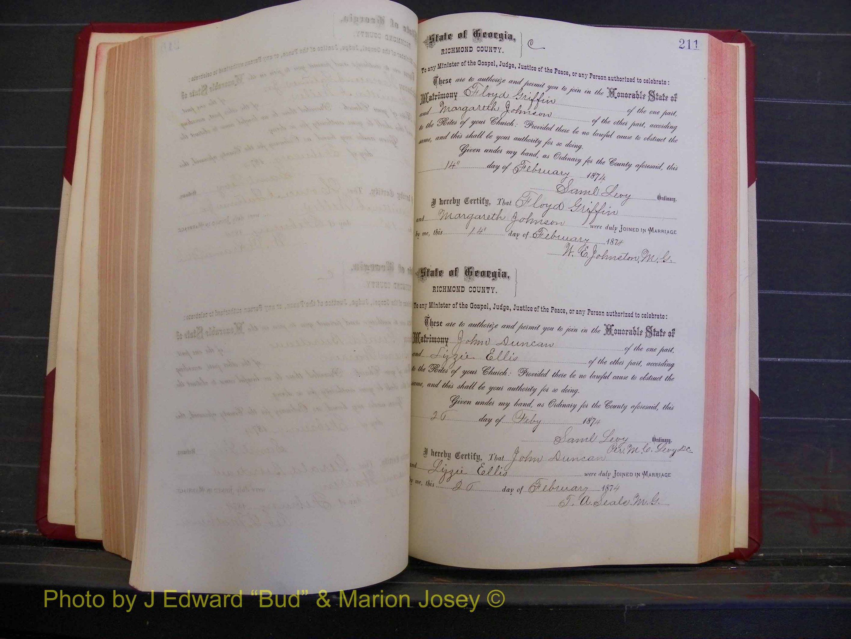 Richmond Marriages, Book H, 1868-1875 P 211.JPG