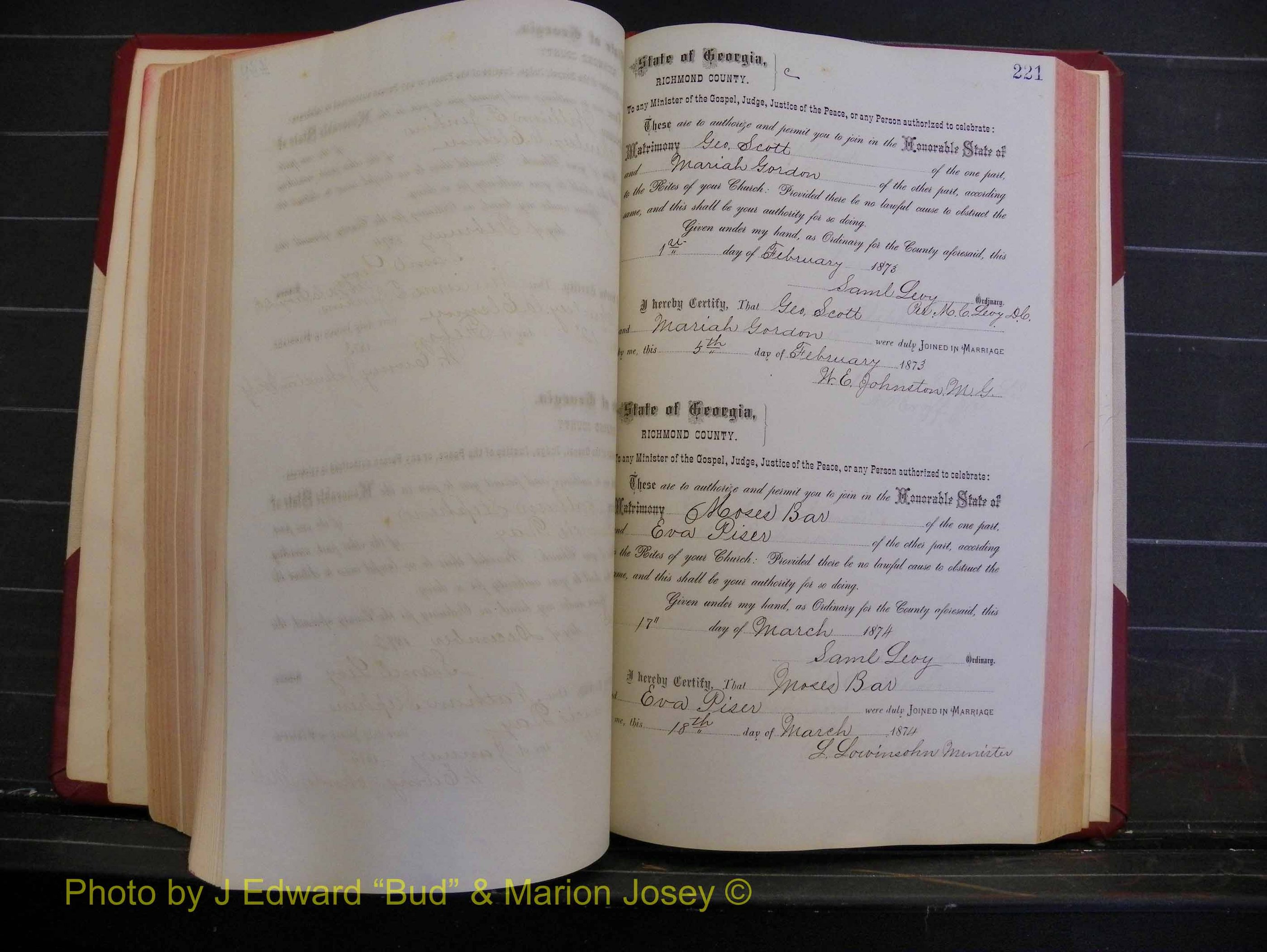 Richmond Marriages, Book H, 1868-1875 P 221.JPG