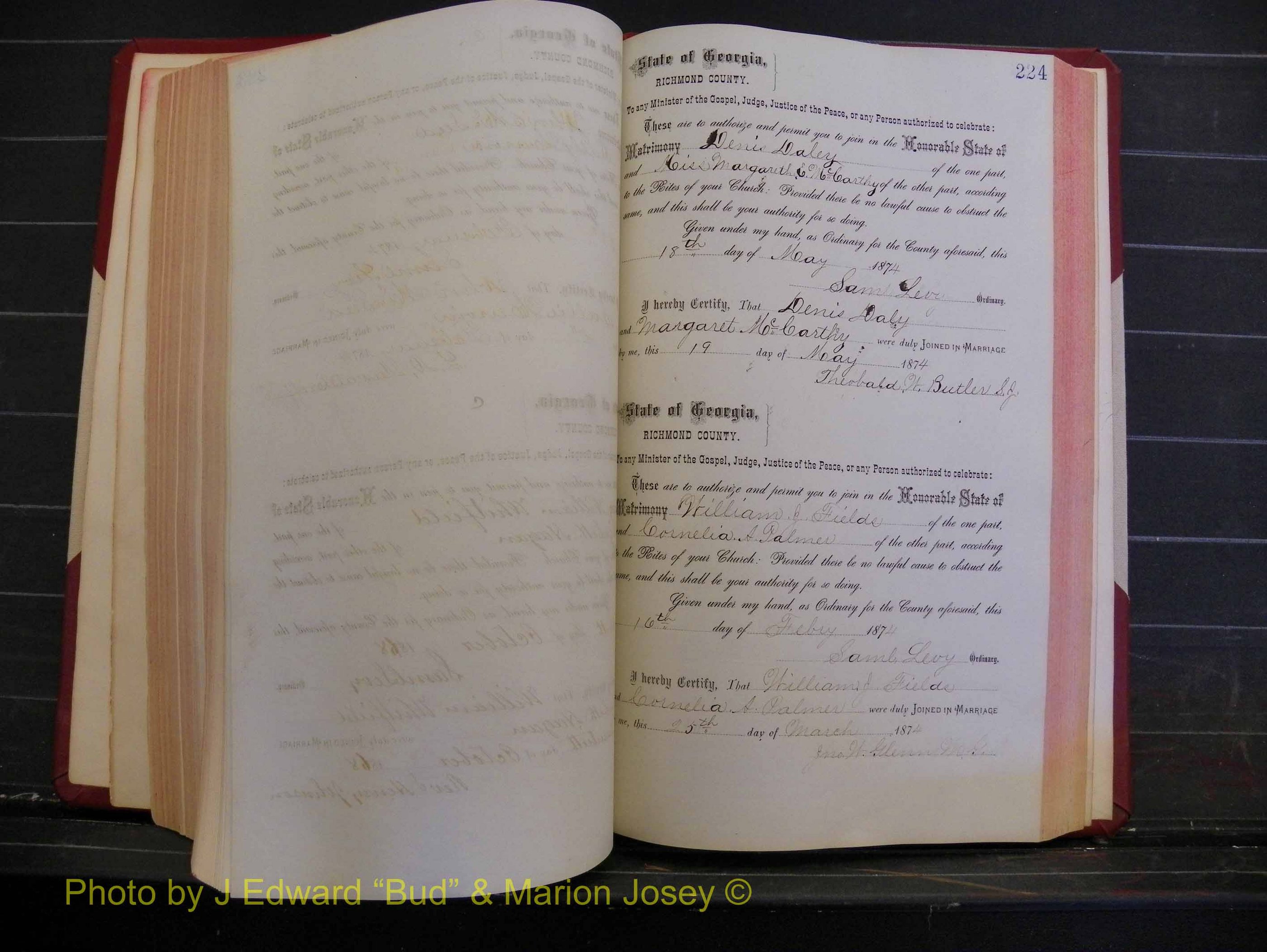 Richmond Marriages, Book H, 1868-1875 P 224.JPG