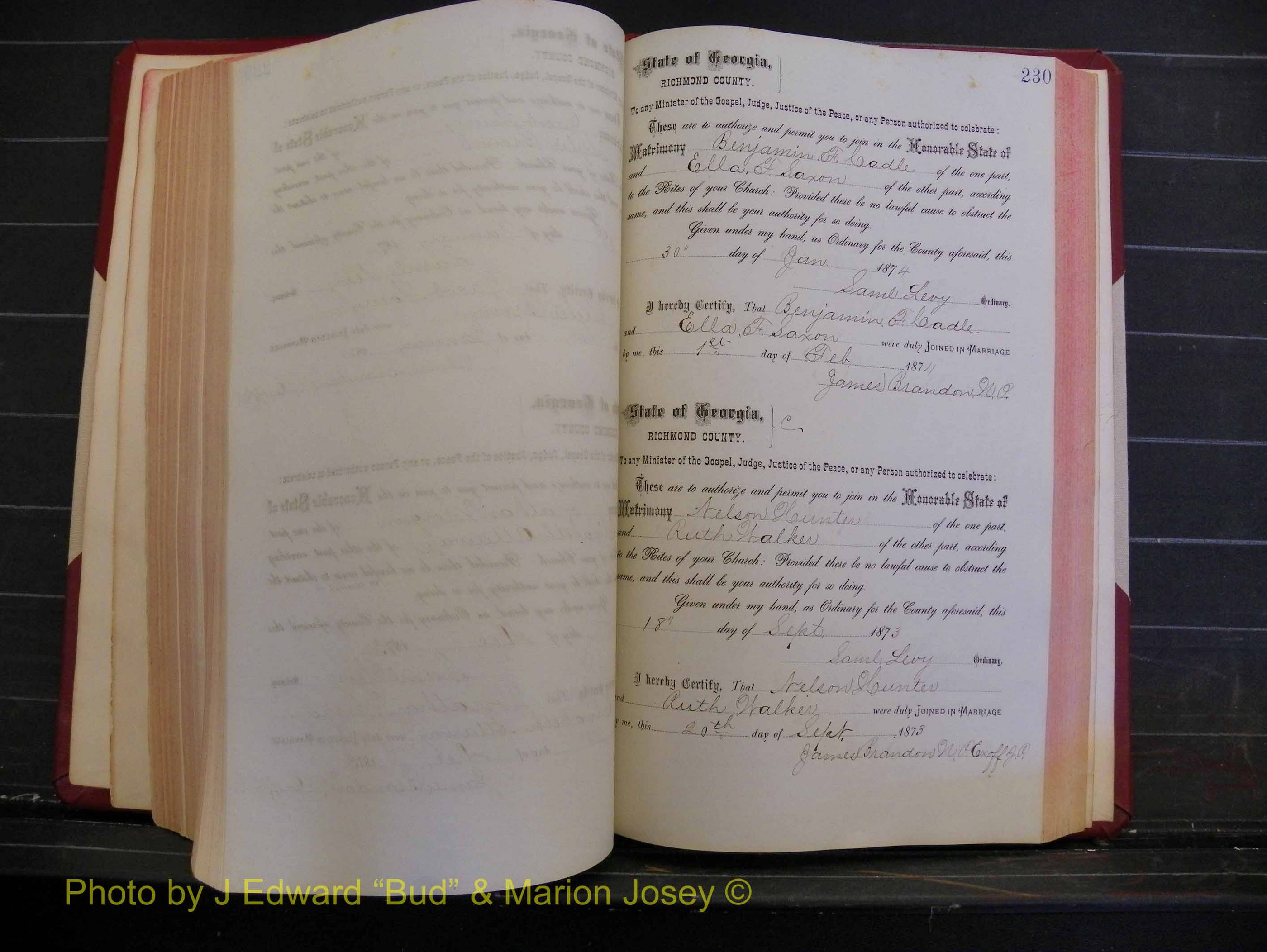 Richmond Marriages, Book H, 1868-1875 P 230.JPG