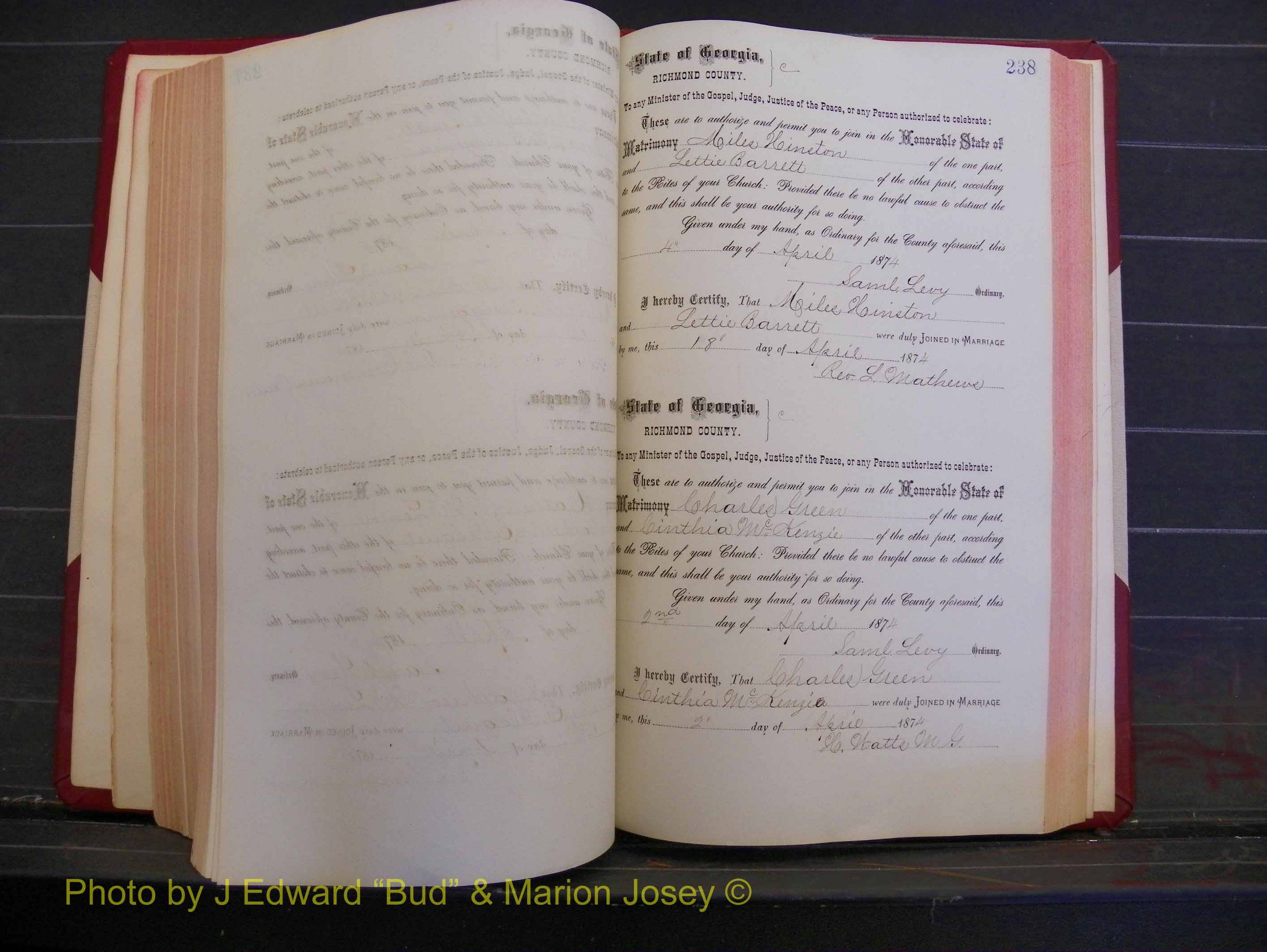 Richmond Marriages, Book H, 1868-1875 P 238.JPG