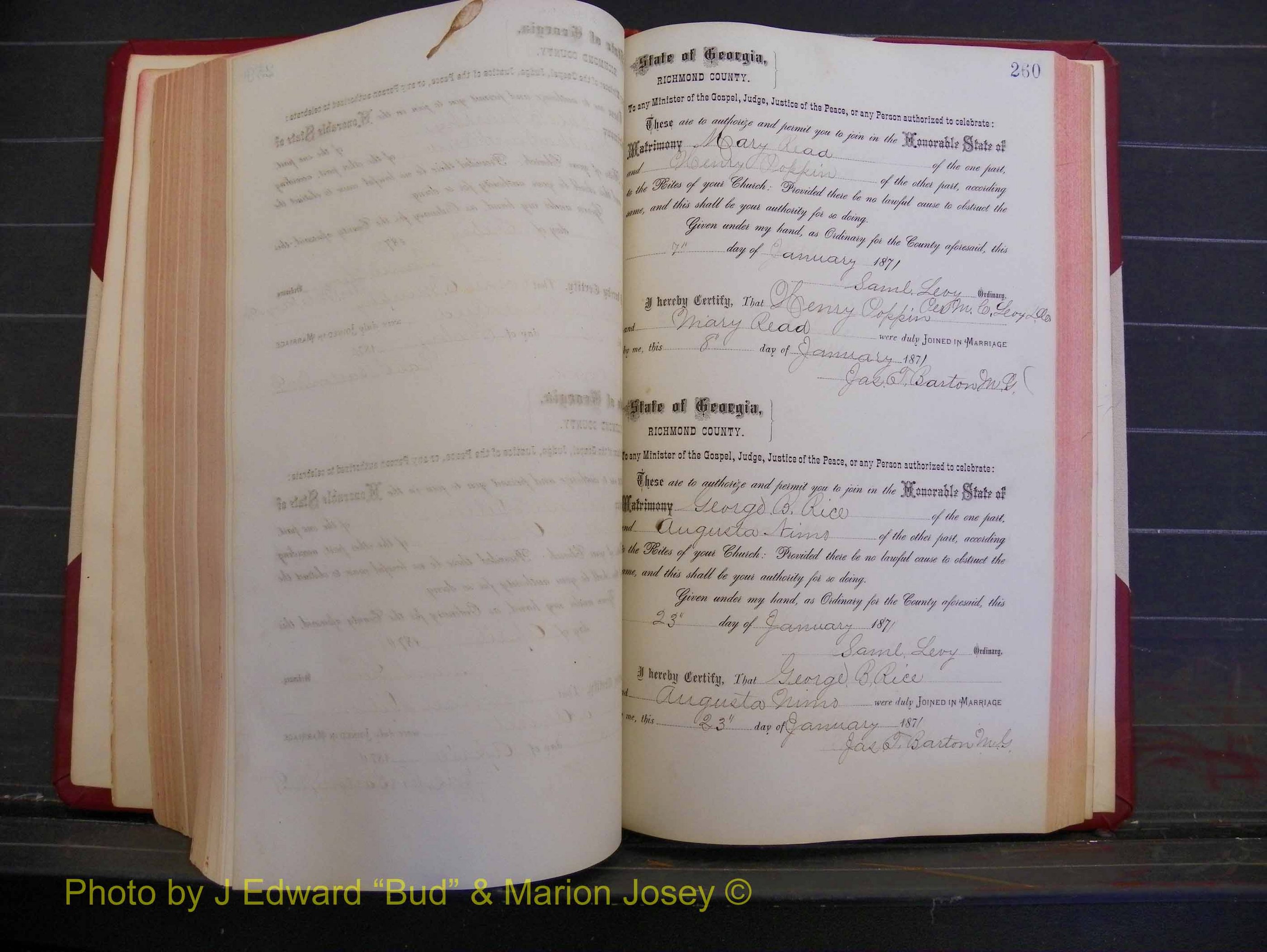 Richmond Marriages, Book H, 1868-1875 P 260.JPG