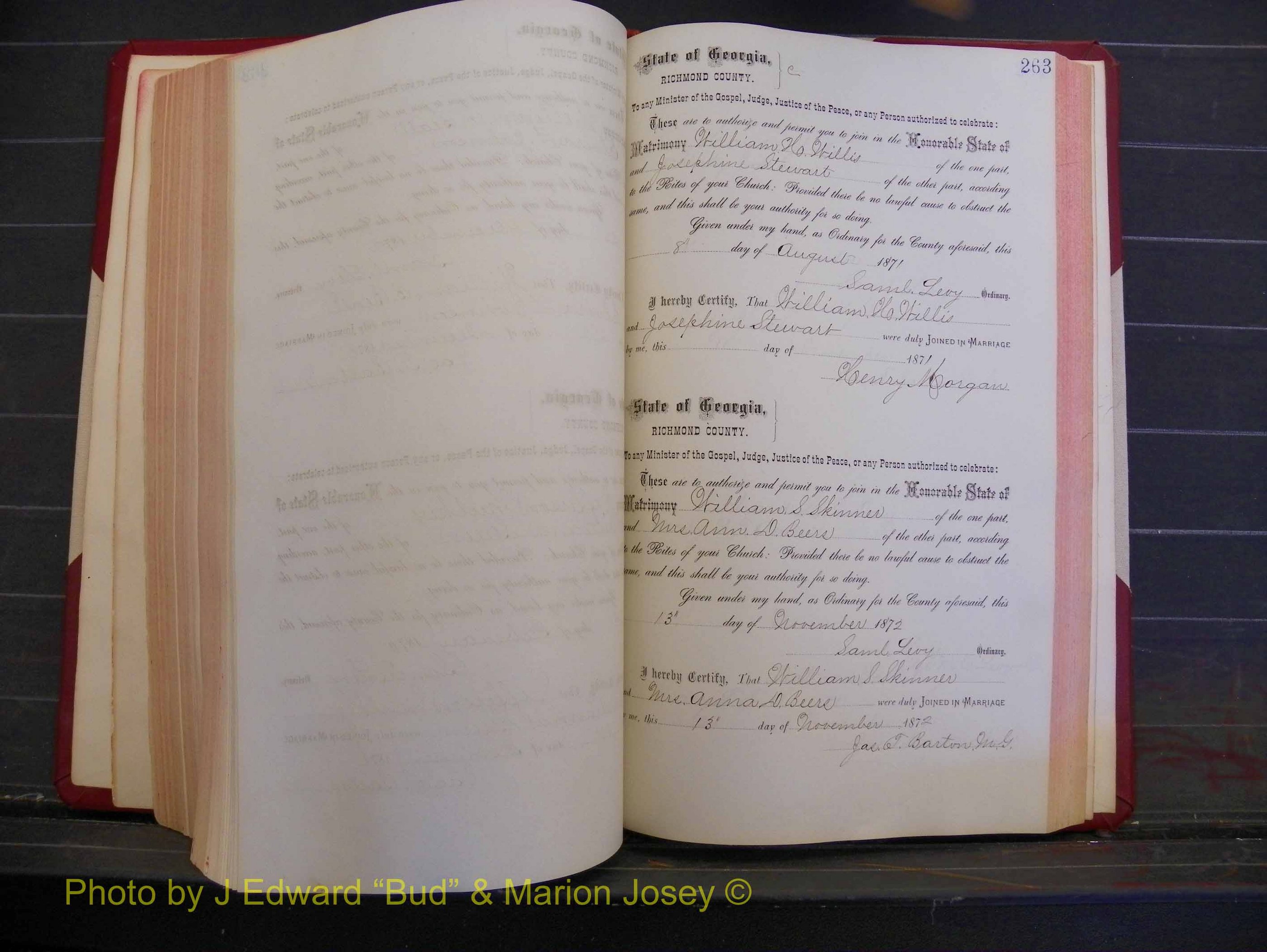 Richmond Marriages, Book H, 1868-1875 P 263.JPG