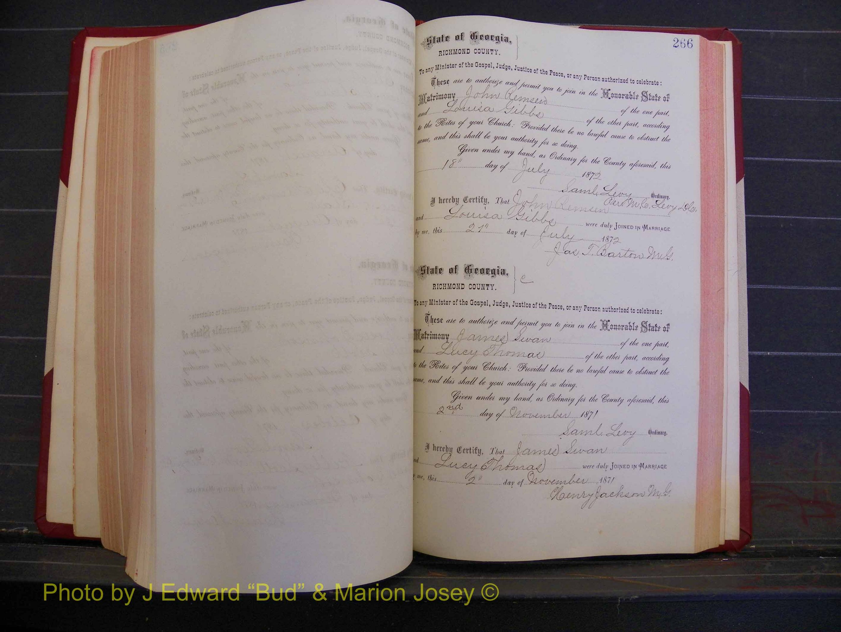 Richmond Marriages, Book H, 1868-1875 P 266.JPG