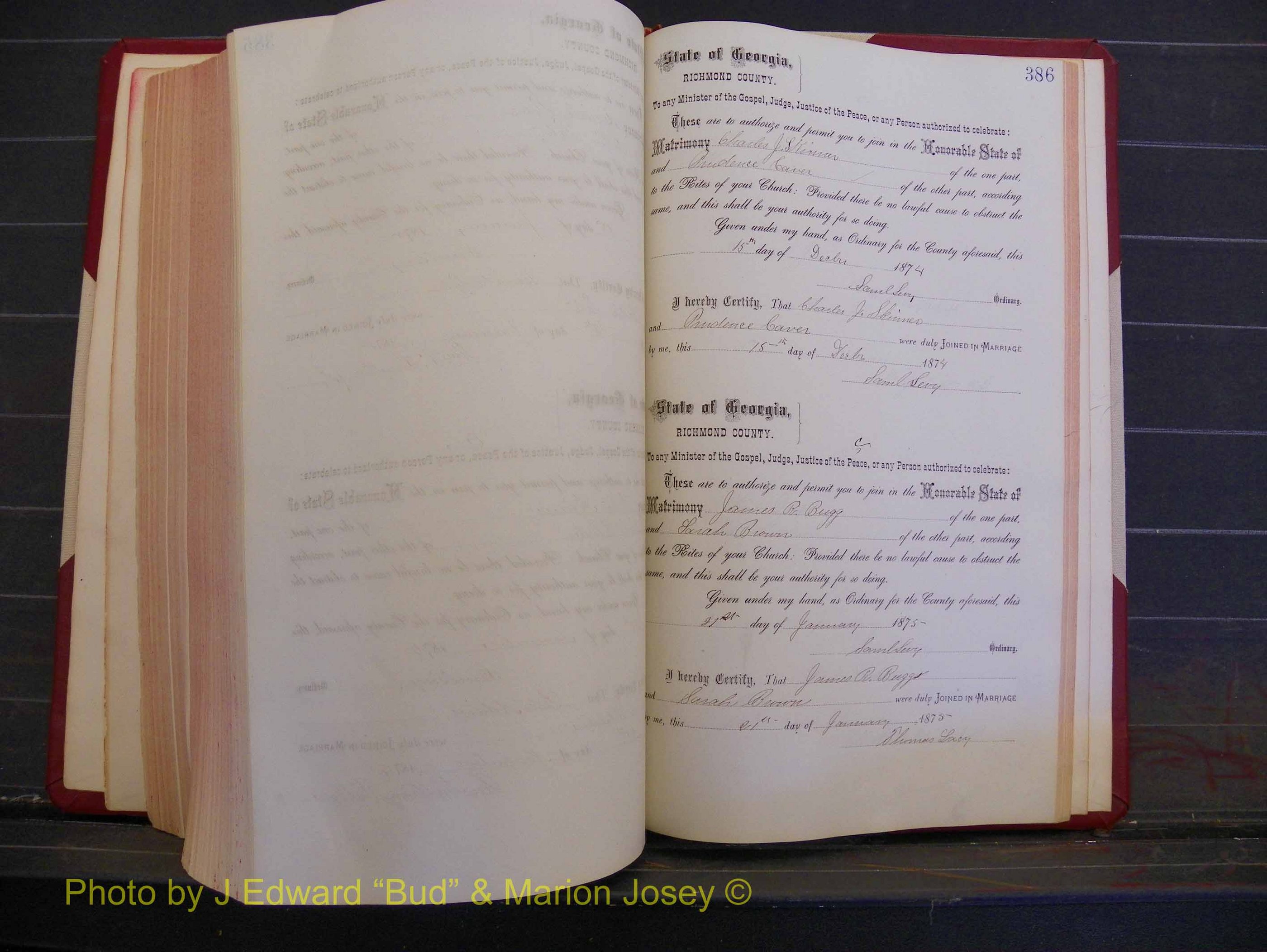 Richmond Marriages, Book H, 1868-1875 P 386.JPG