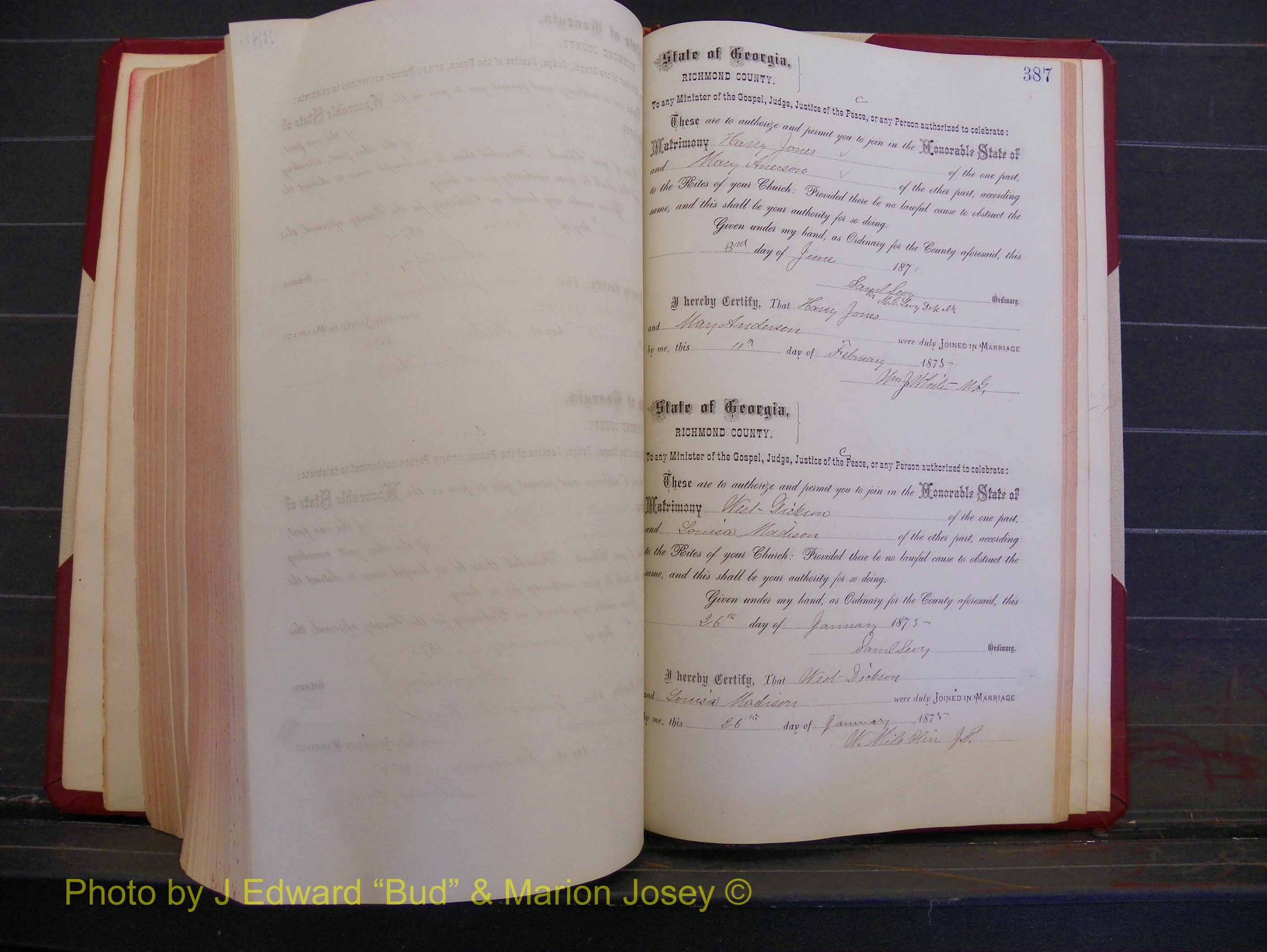 Richmond Marriages, Book H, 1868-1875 P 387.JPG
