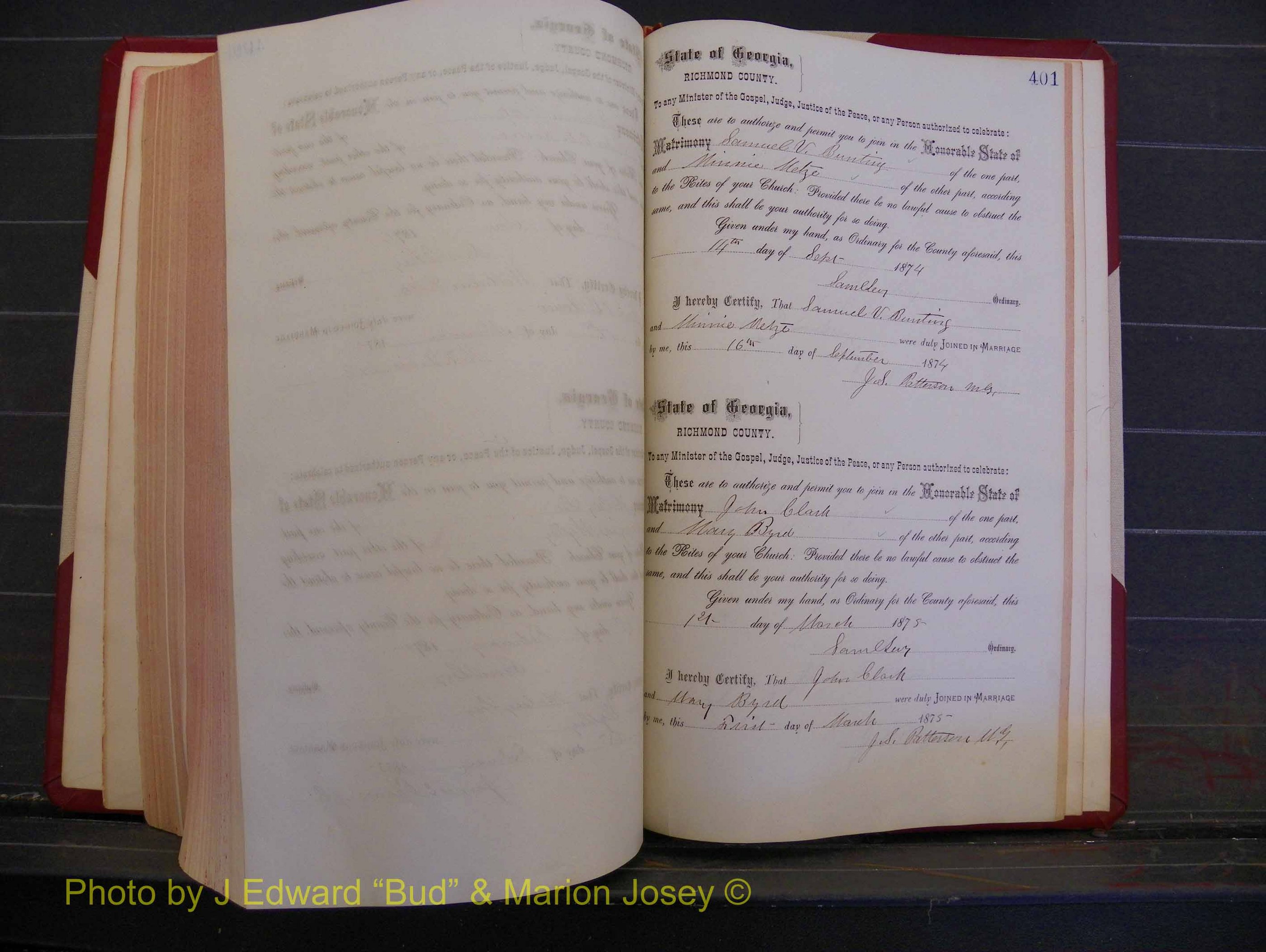Richmond Marriages, Book H, 1868-1875 P 401.JPG