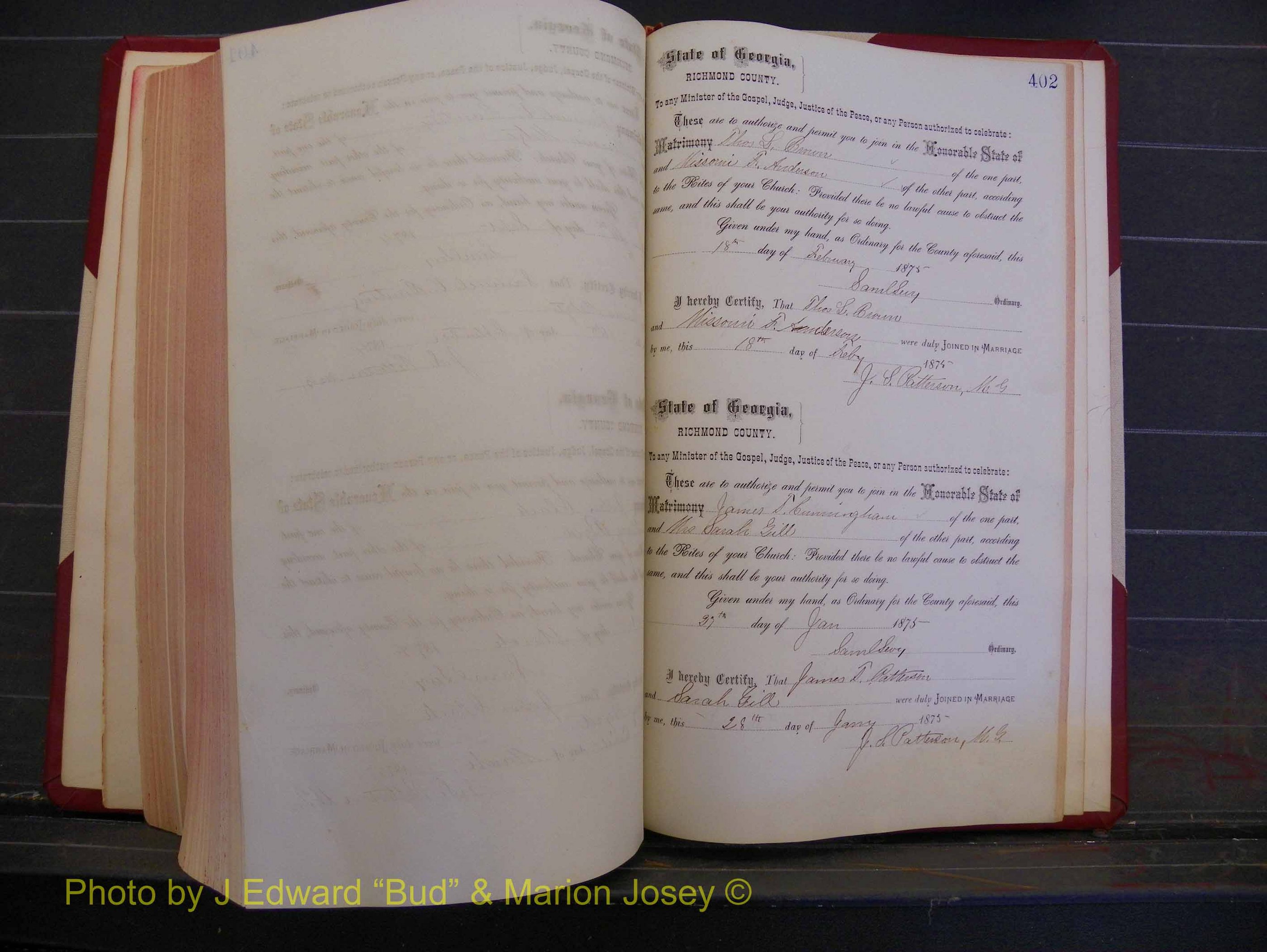 Richmond Marriages, Book H, 1868-1875 P 402.JPG