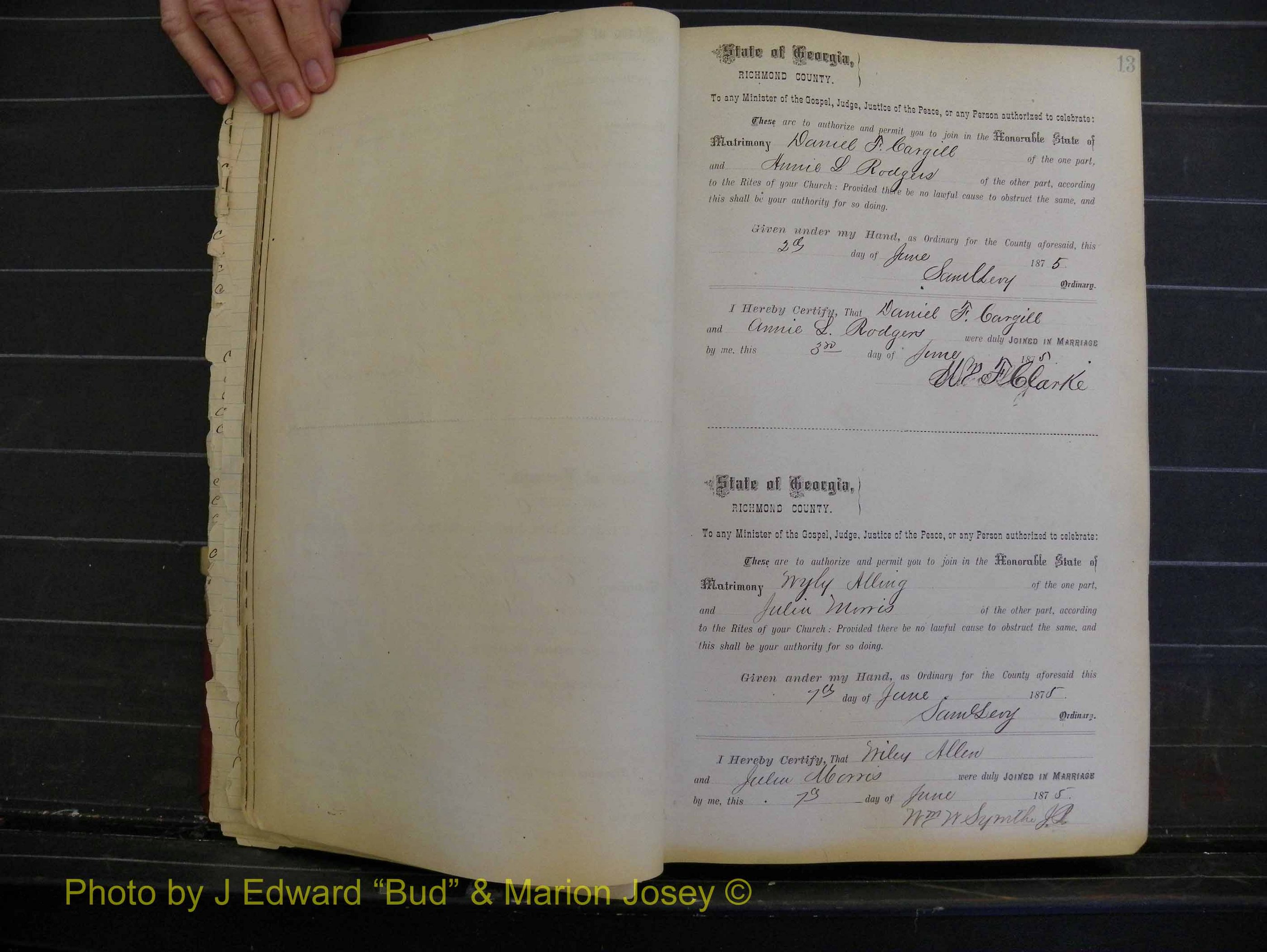 Richmond Marriages, Book I, 1868-1881 P 013.JPG