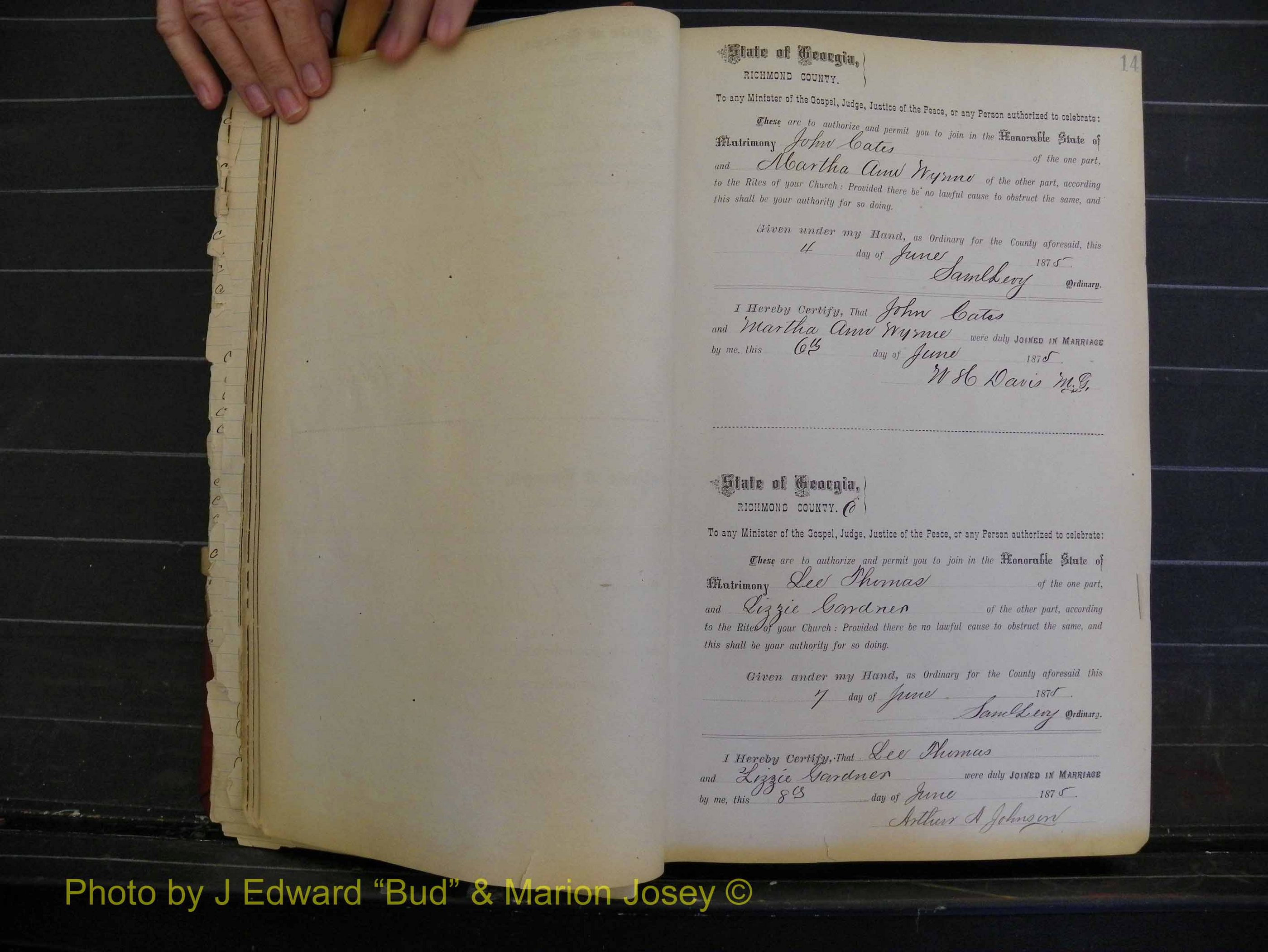 Richmond Marriages, Book I, 1868-1881 P 014.JPG