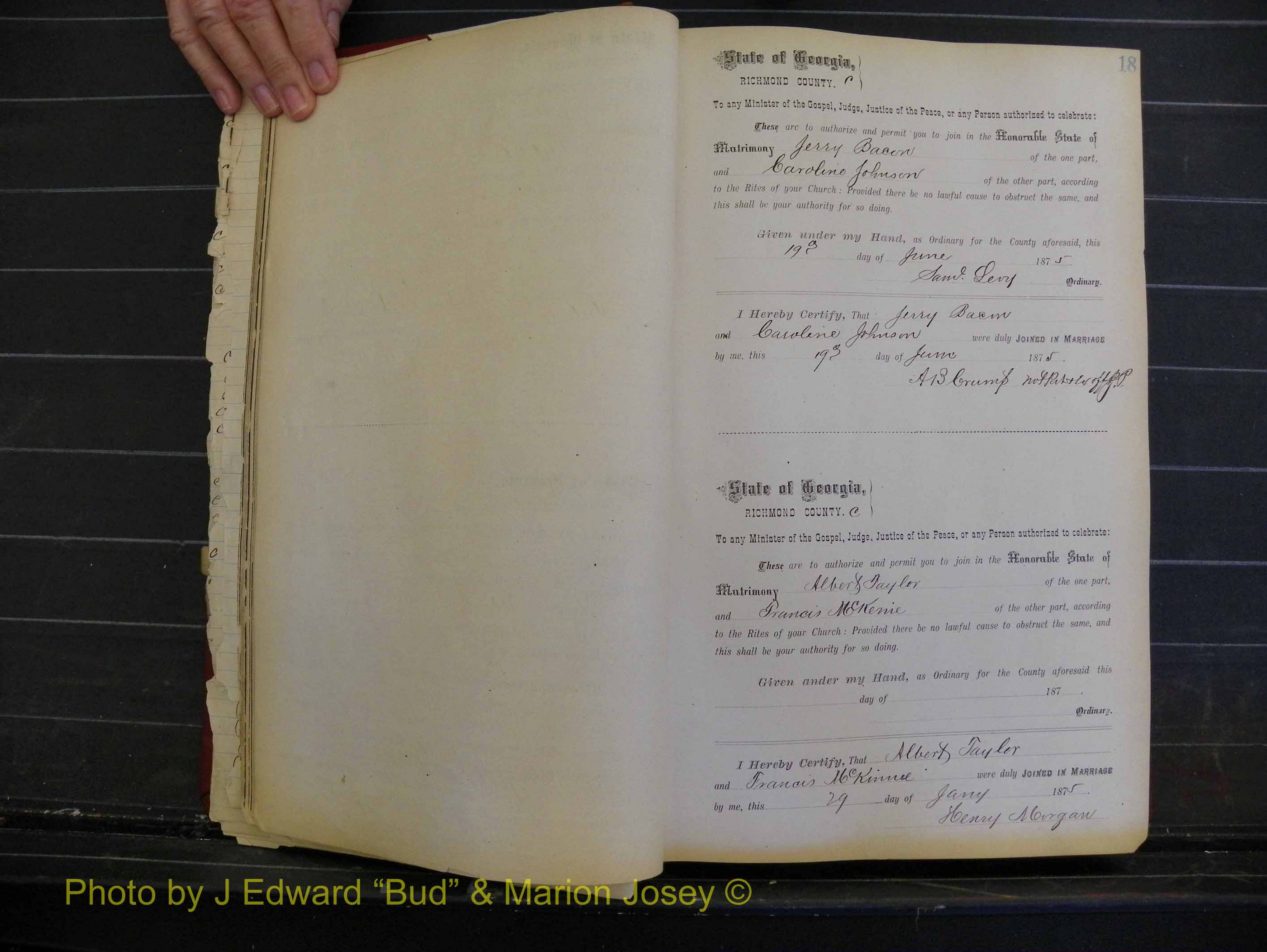Richmond Marriages, Book I, 1868-1881 P 018.JPG