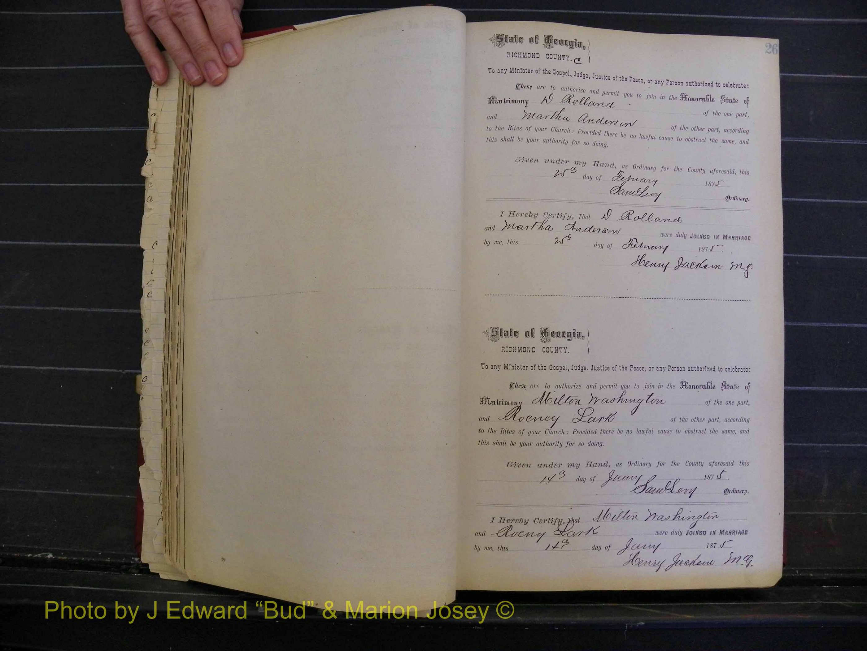 Richmond Marriages, Book I, 1868-1881 P 026.JPG