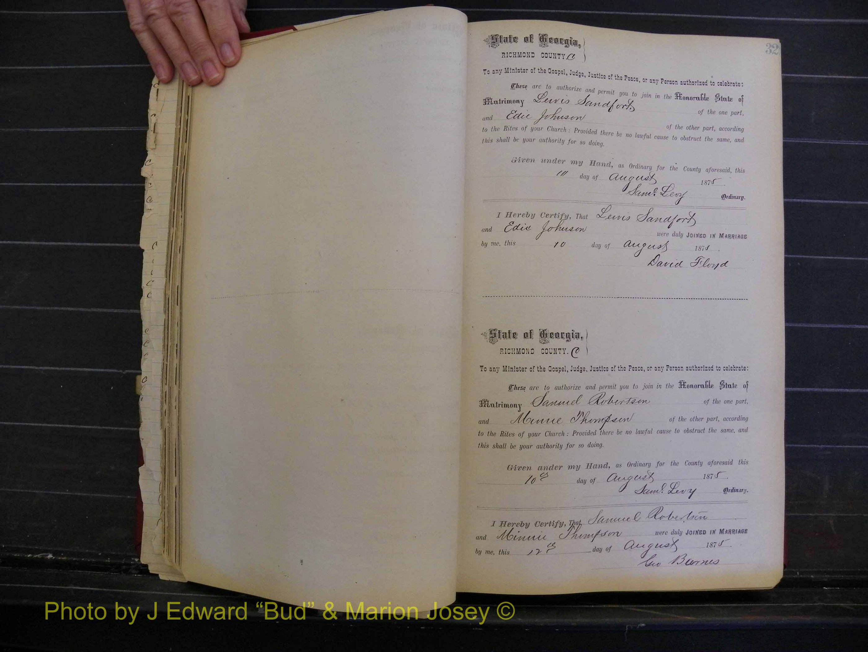 Richmond Marriages, Book I, 1868-1881 P 032.JPG