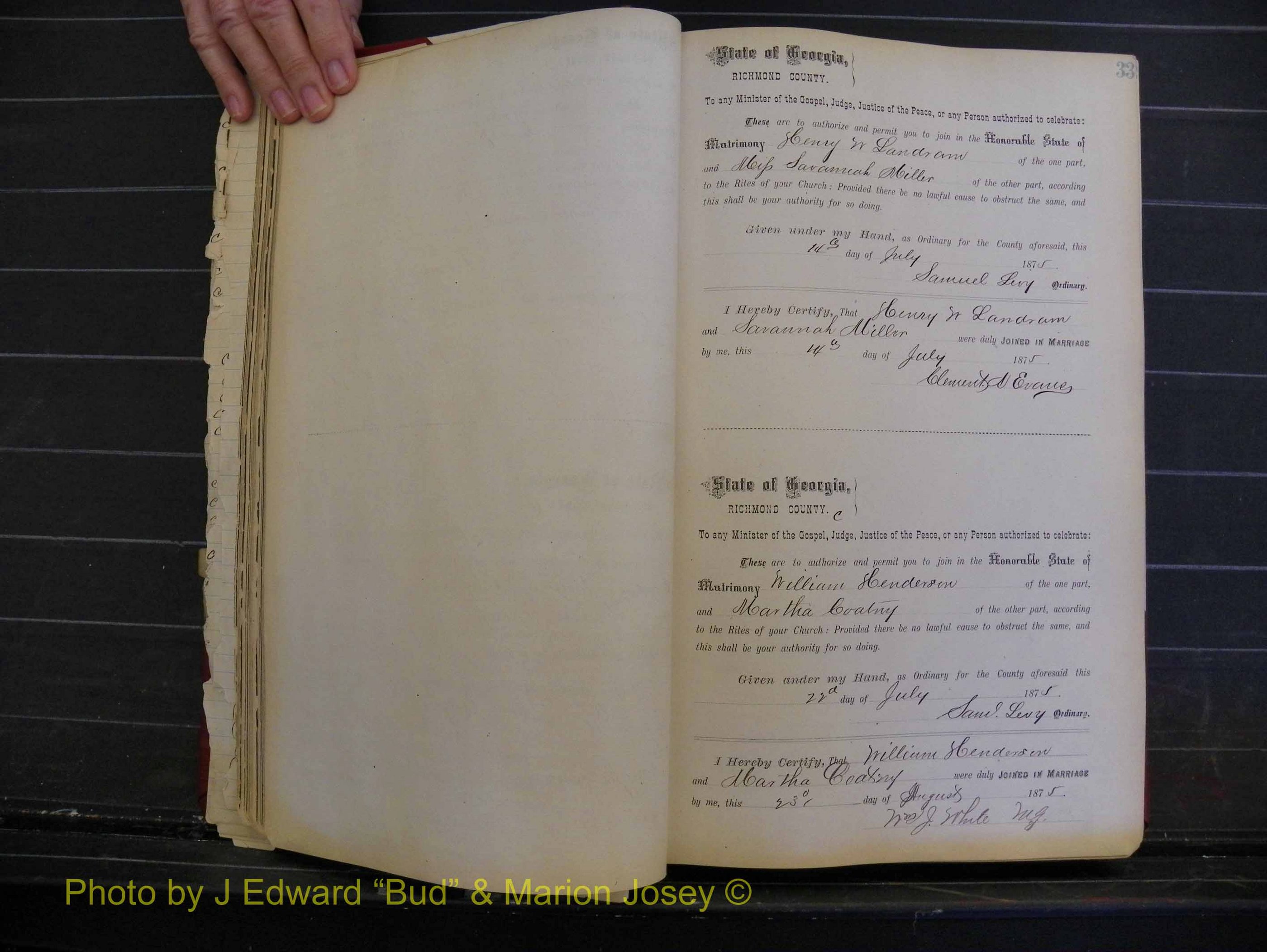 Richmond Marriages, Book I, 1868-1881 P 033.JPG
