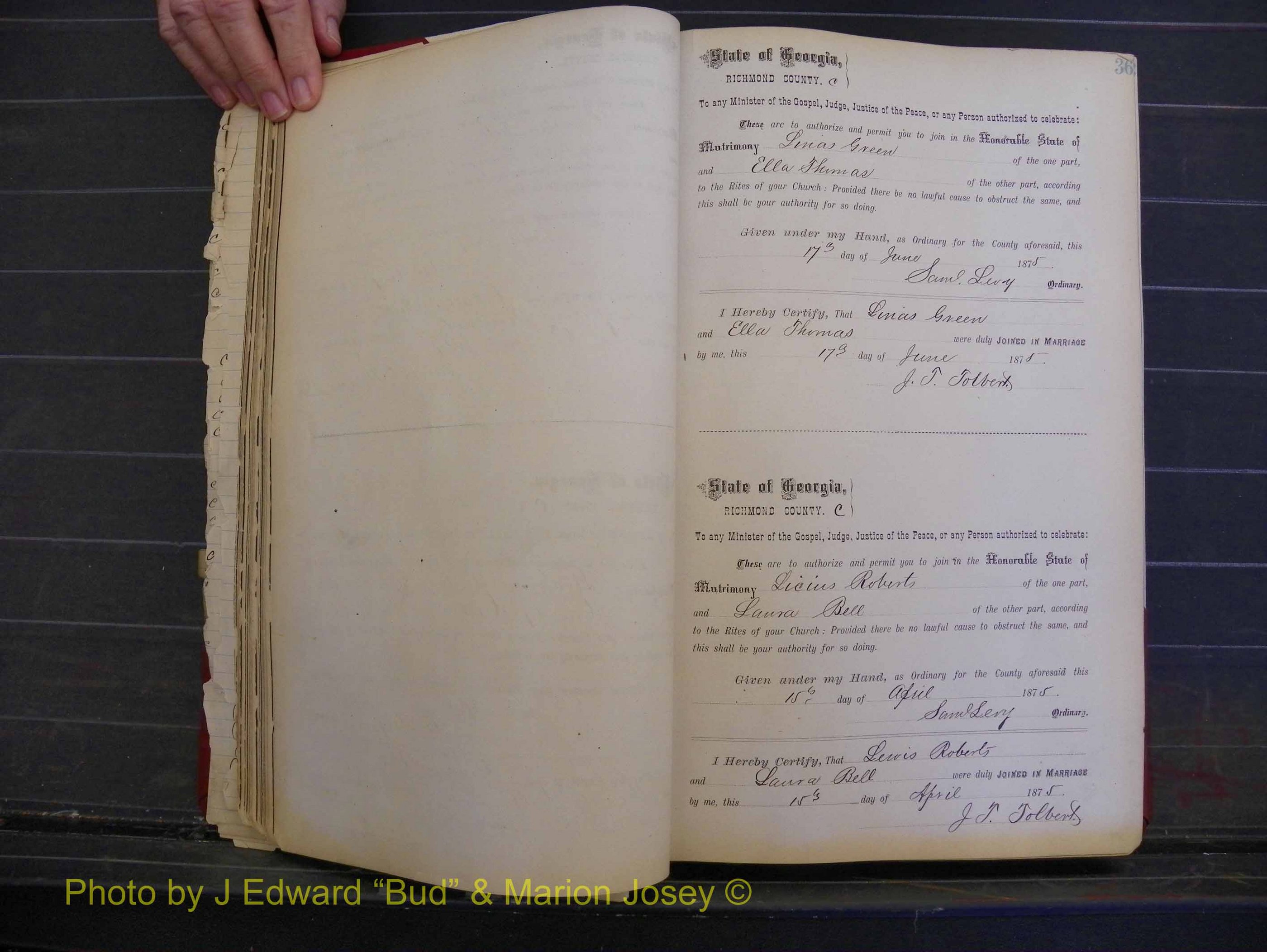 Richmond Marriages, Book I, 1868-1881 P 036.JPG