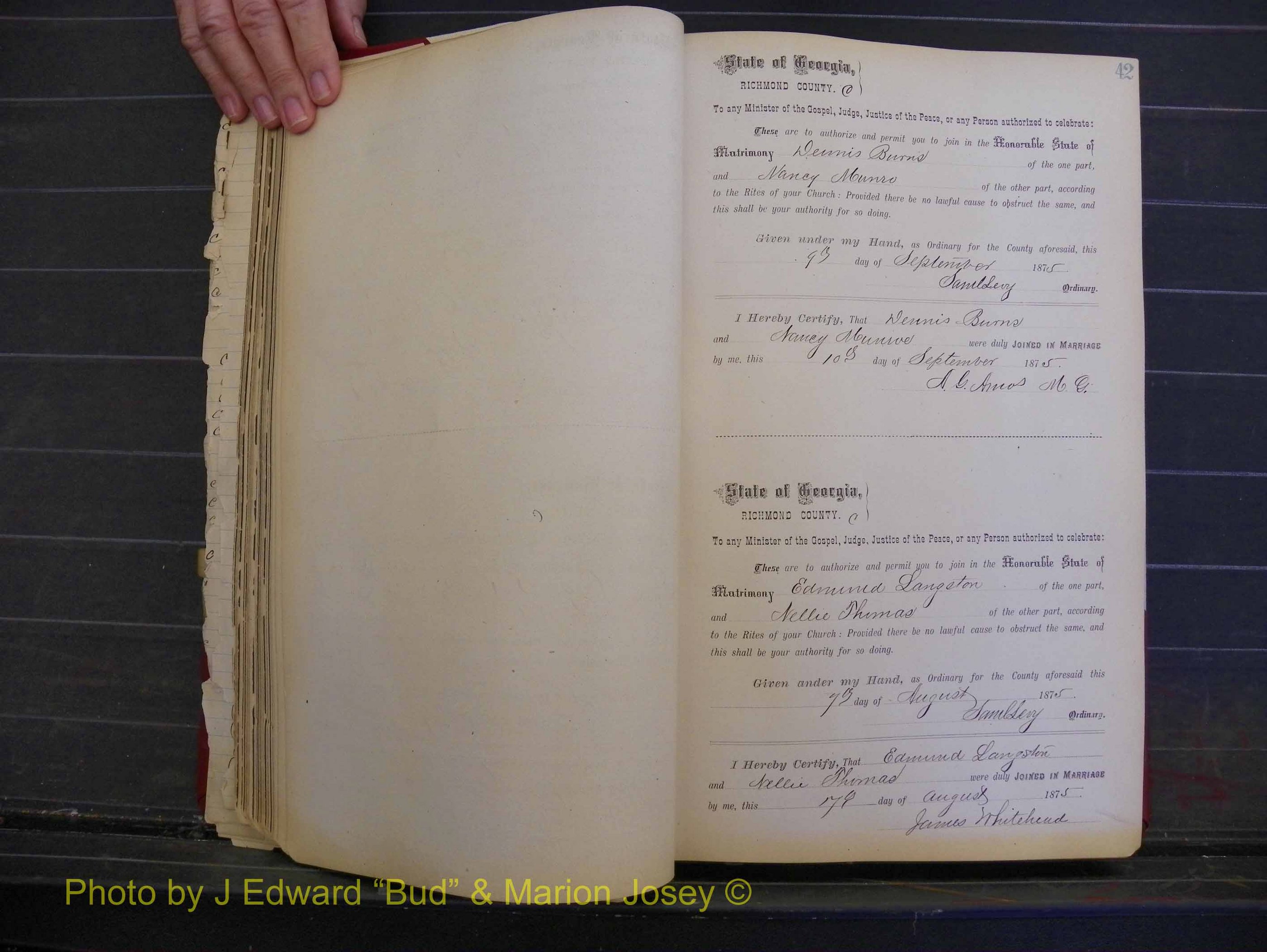 Richmond Marriages, Book I, 1868-1881 P 042.JPG
