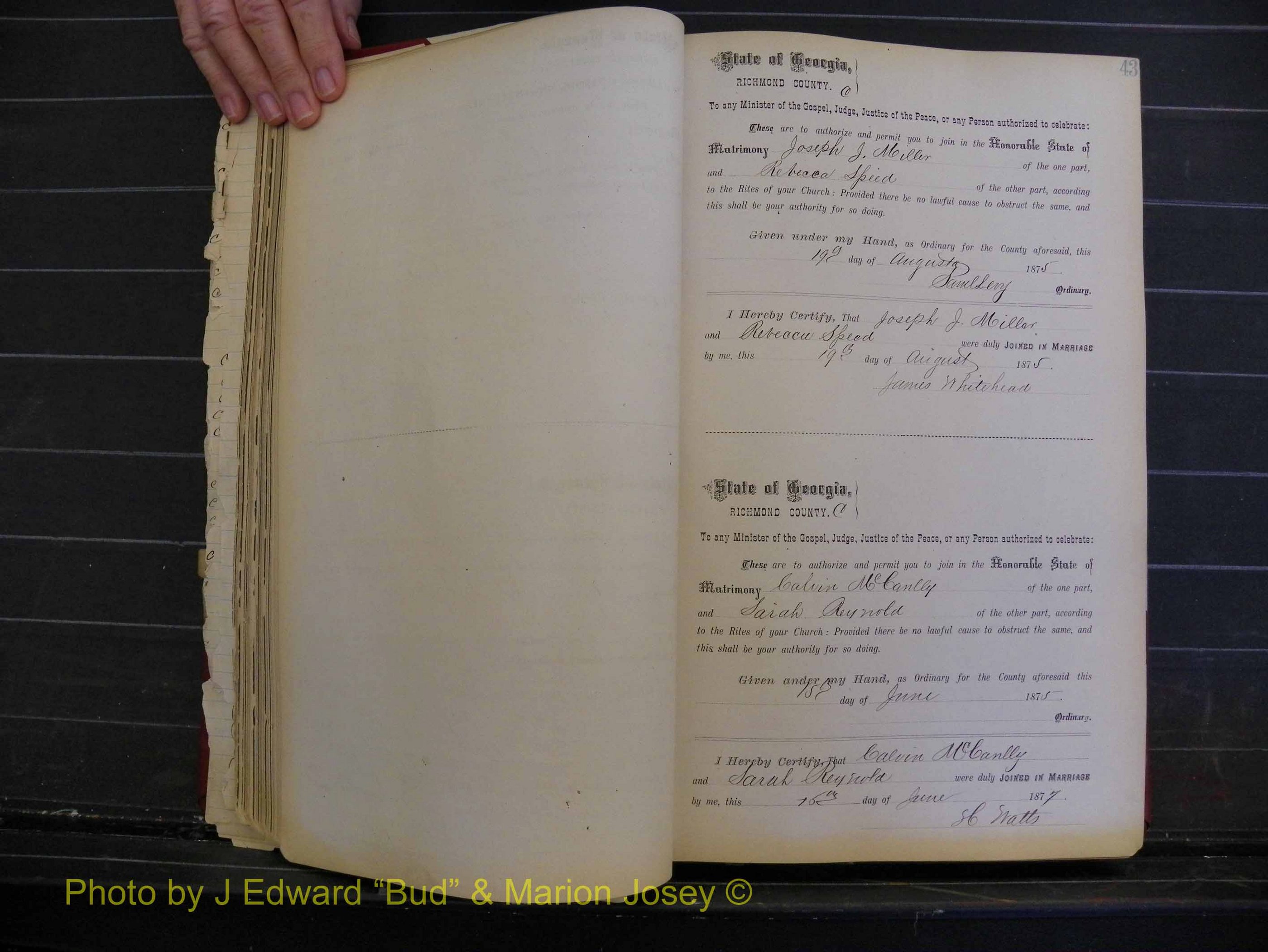 Richmond Marriages, Book I, 1868-1881 P 043.JPG