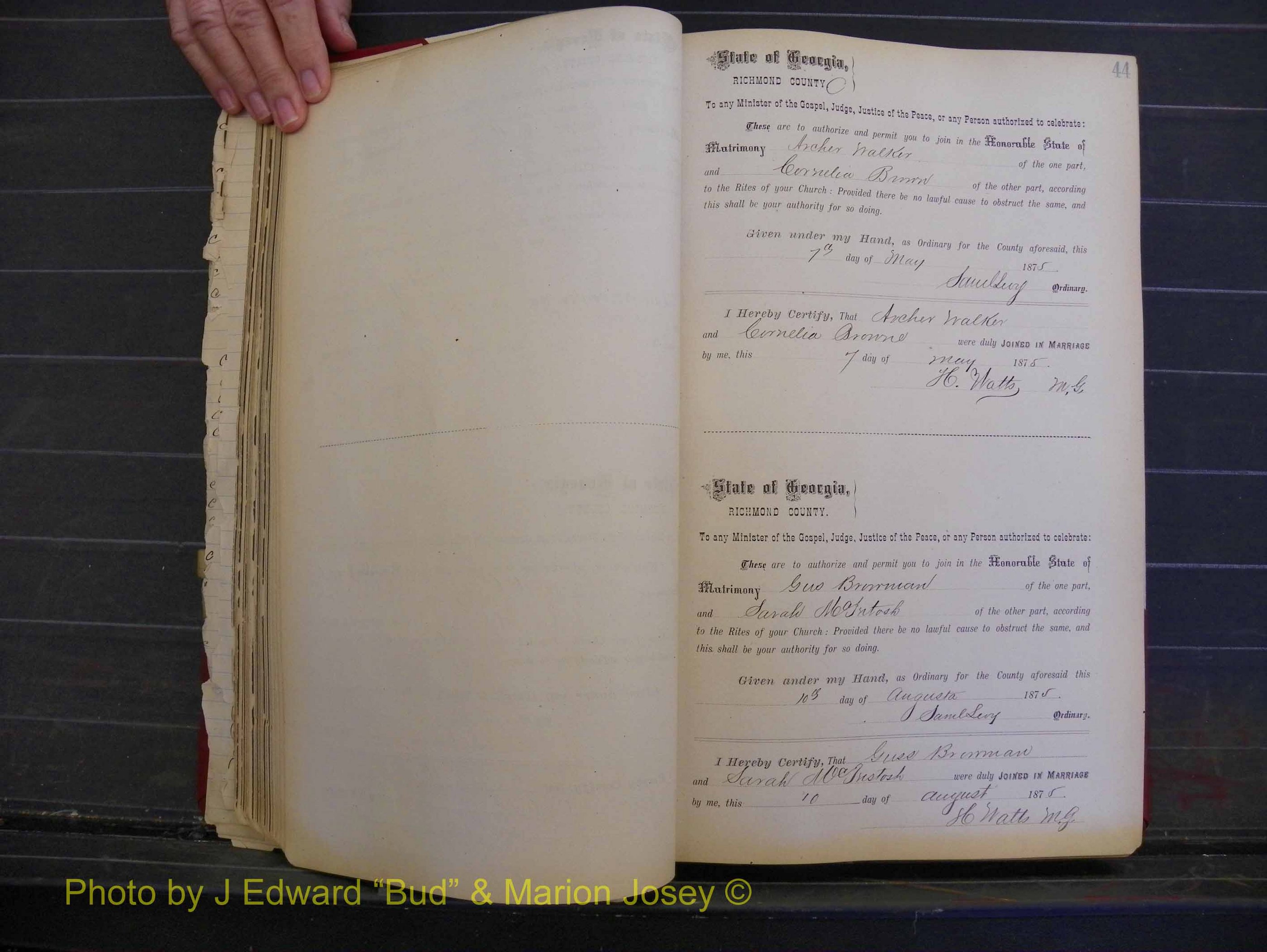 Richmond Marriages, Book I, 1868-1881 P 044.JPG
