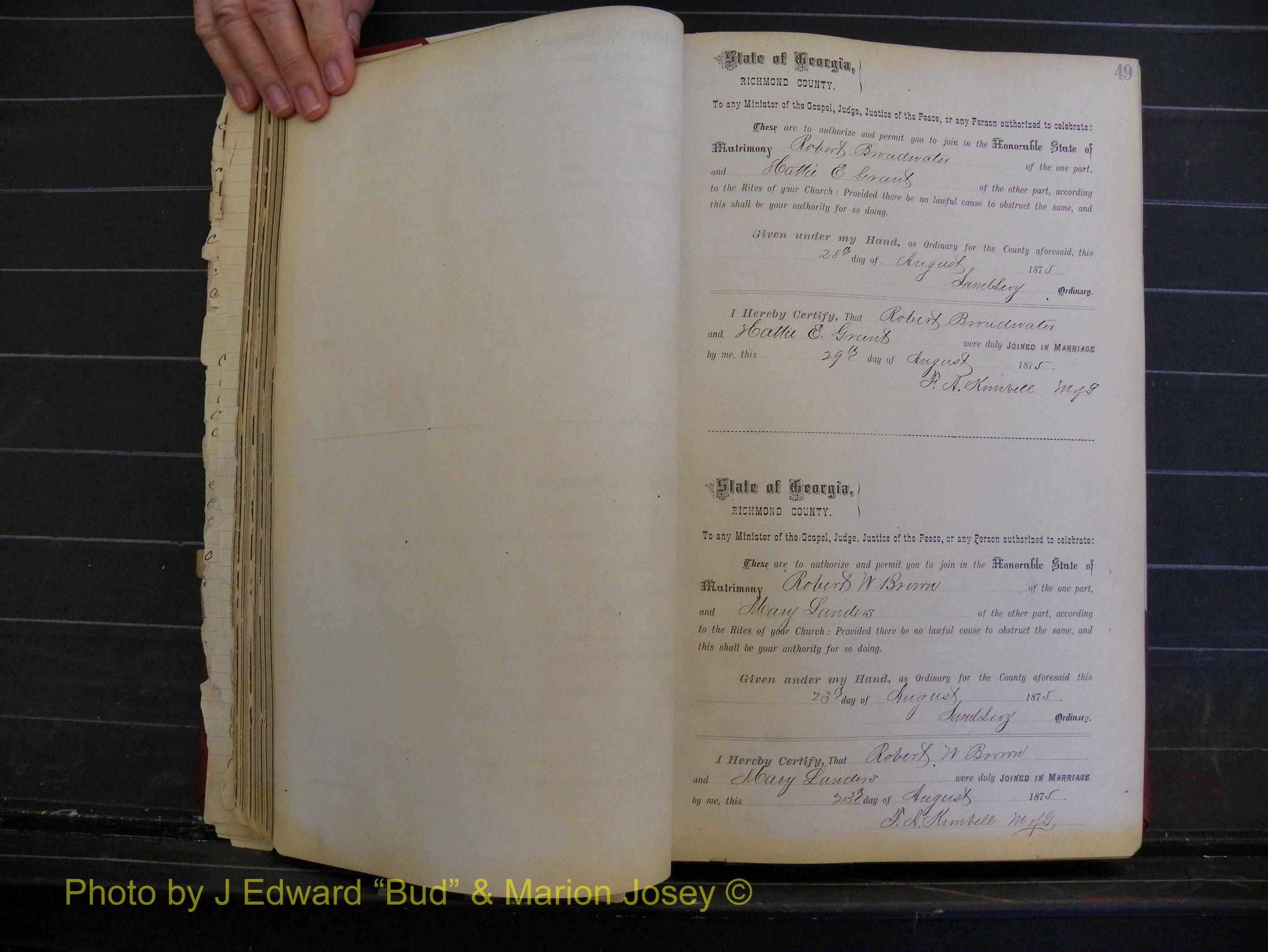 Richmond Marriages, Book I, 1868-1881 P 049.JPG