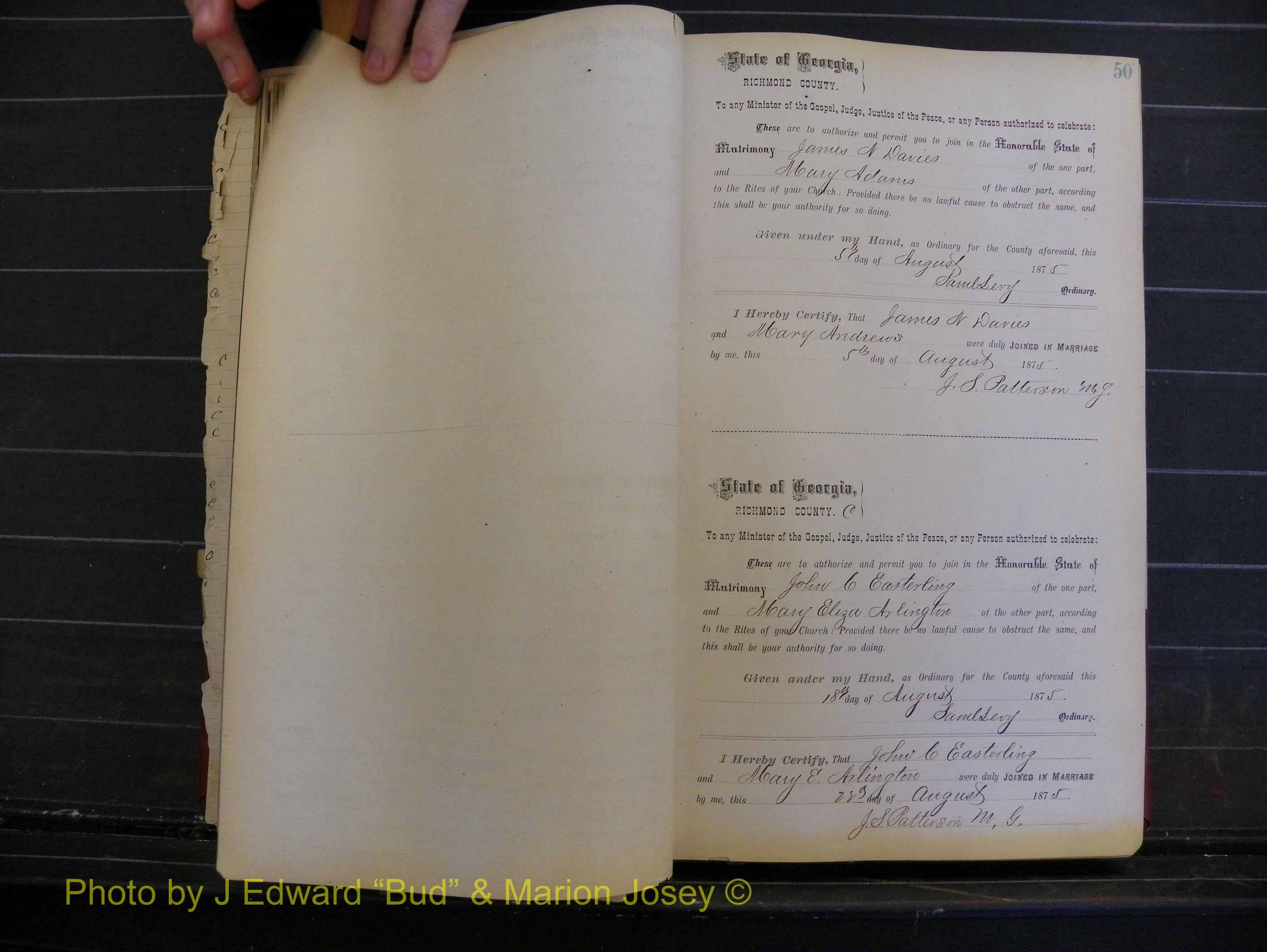 Richmond Marriages, Book I, 1868-1881 P 050.JPG