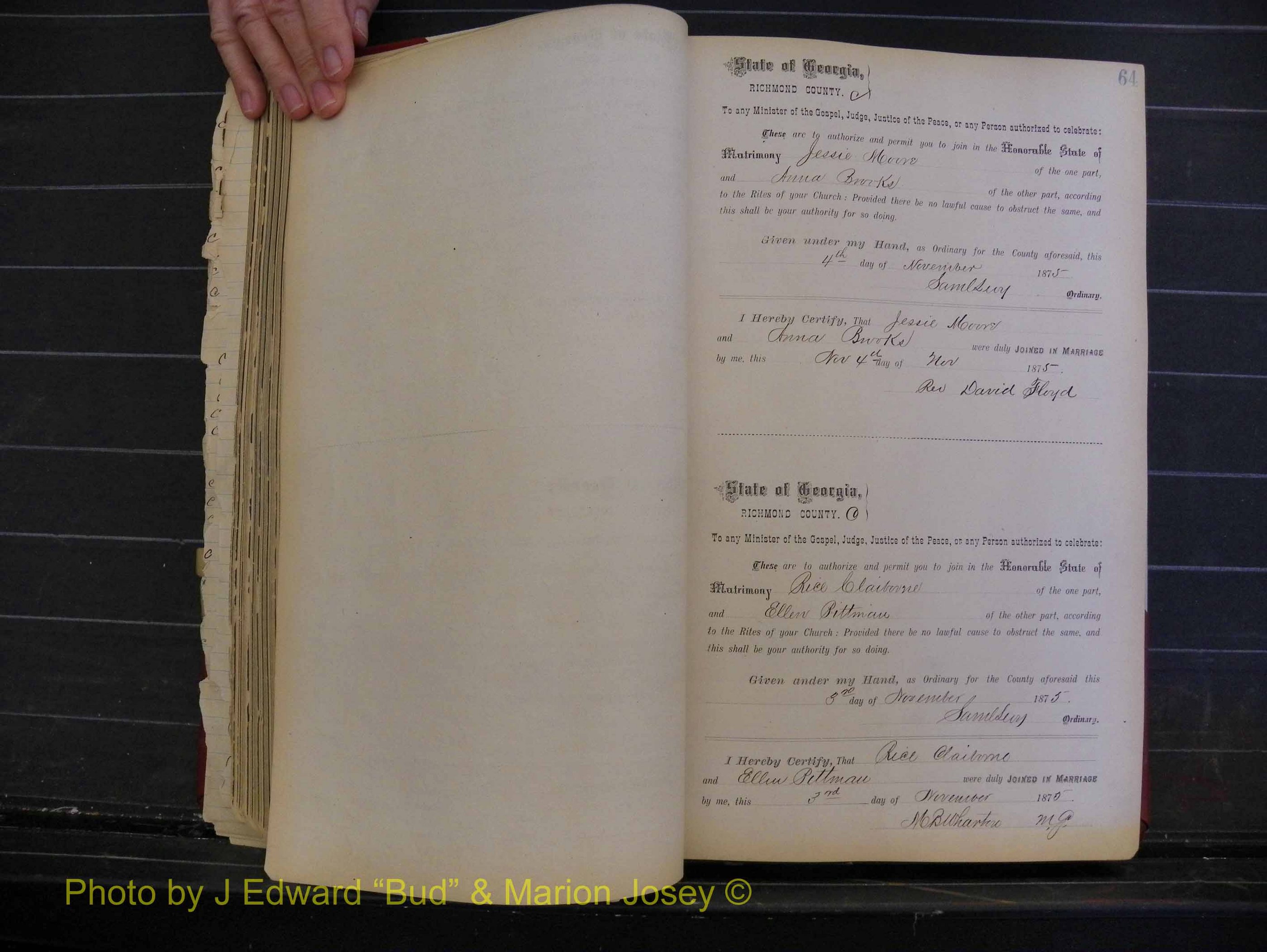 Richmond Marriages, Book I, 1868-1881 P 064.JPG