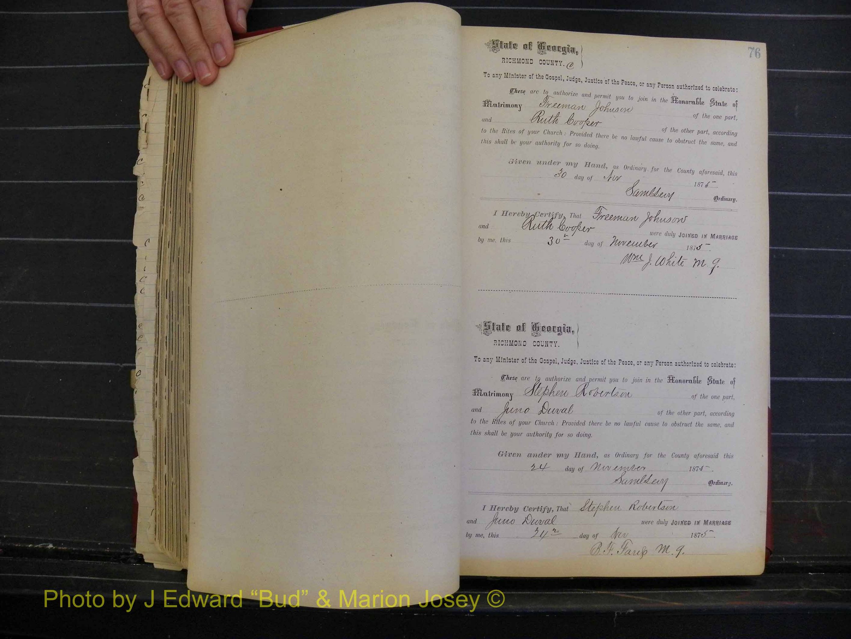 Richmond Marriages, Book I, 1868-1881 P 076.JPG