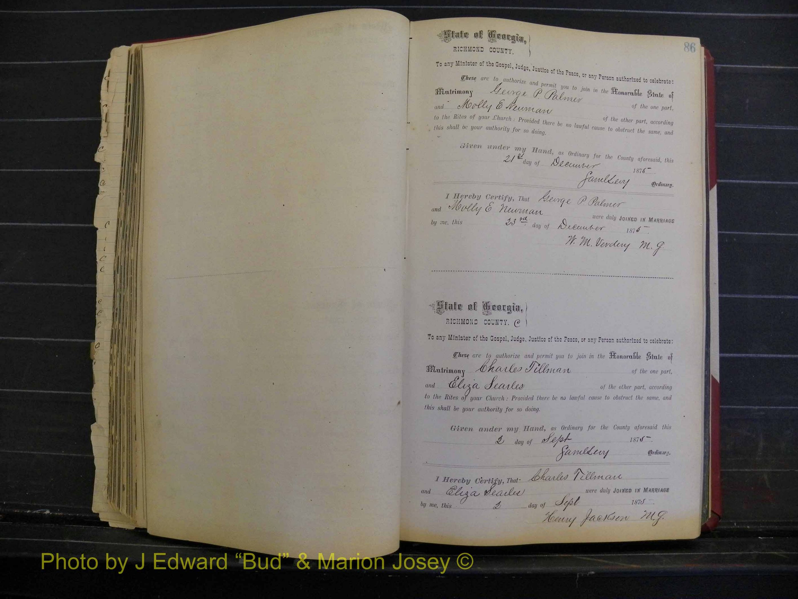 Richmond Marriages, Book I, 1868-1881 P 086.JPG