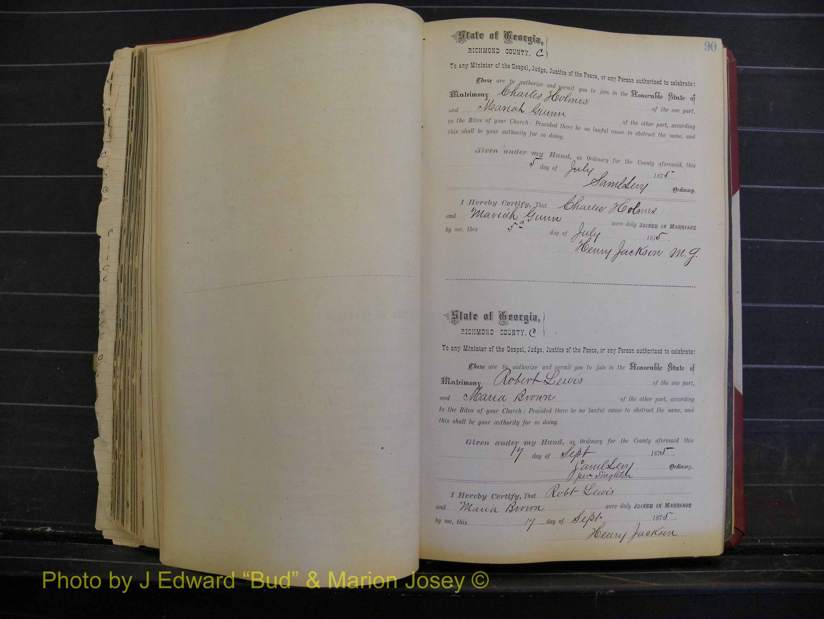 Richmond Marriages, Book I, 1868-1881 P 090.JPG