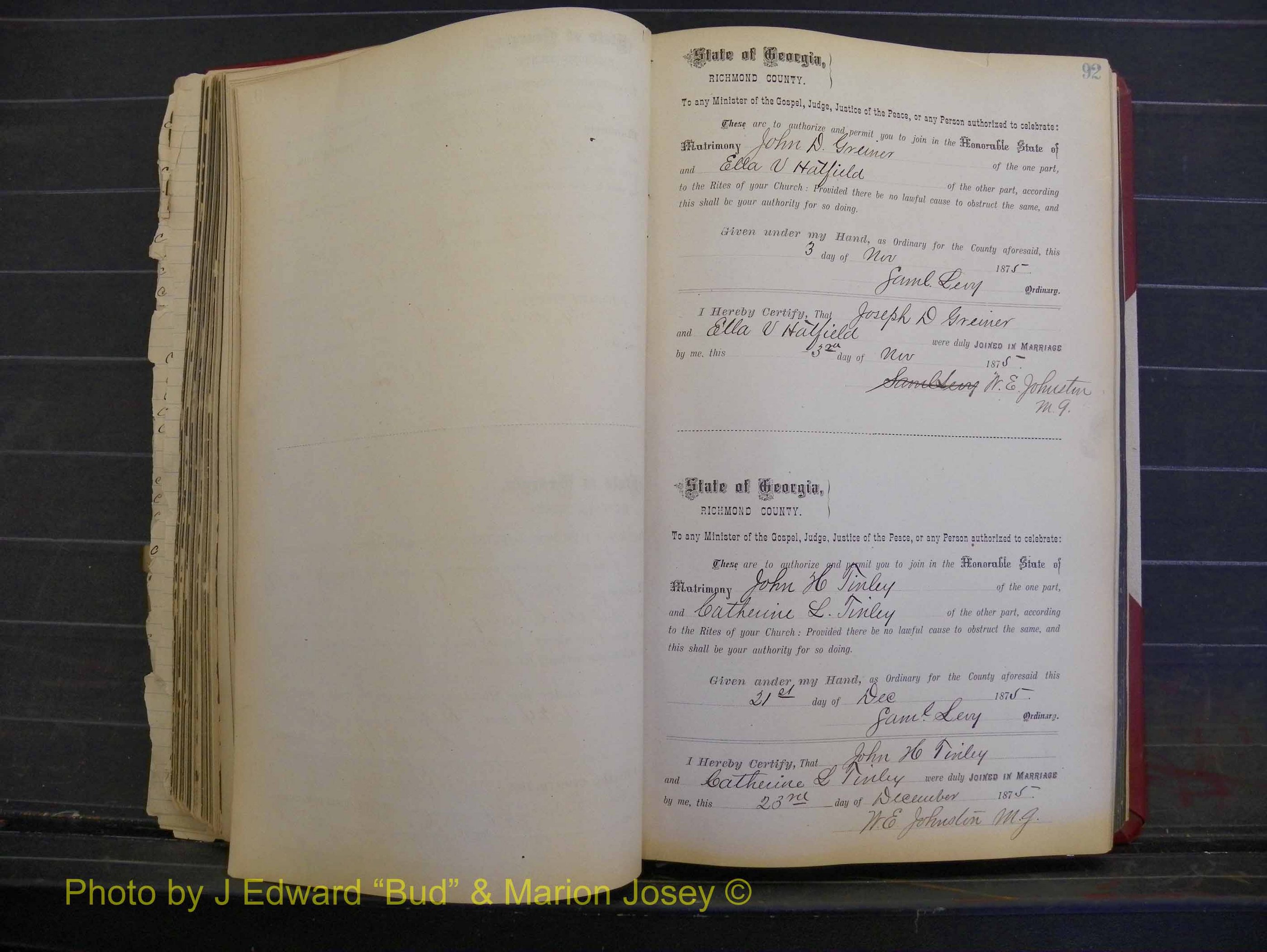 Richmond Marriages, Book I, 1868-1881 P 092.JPG