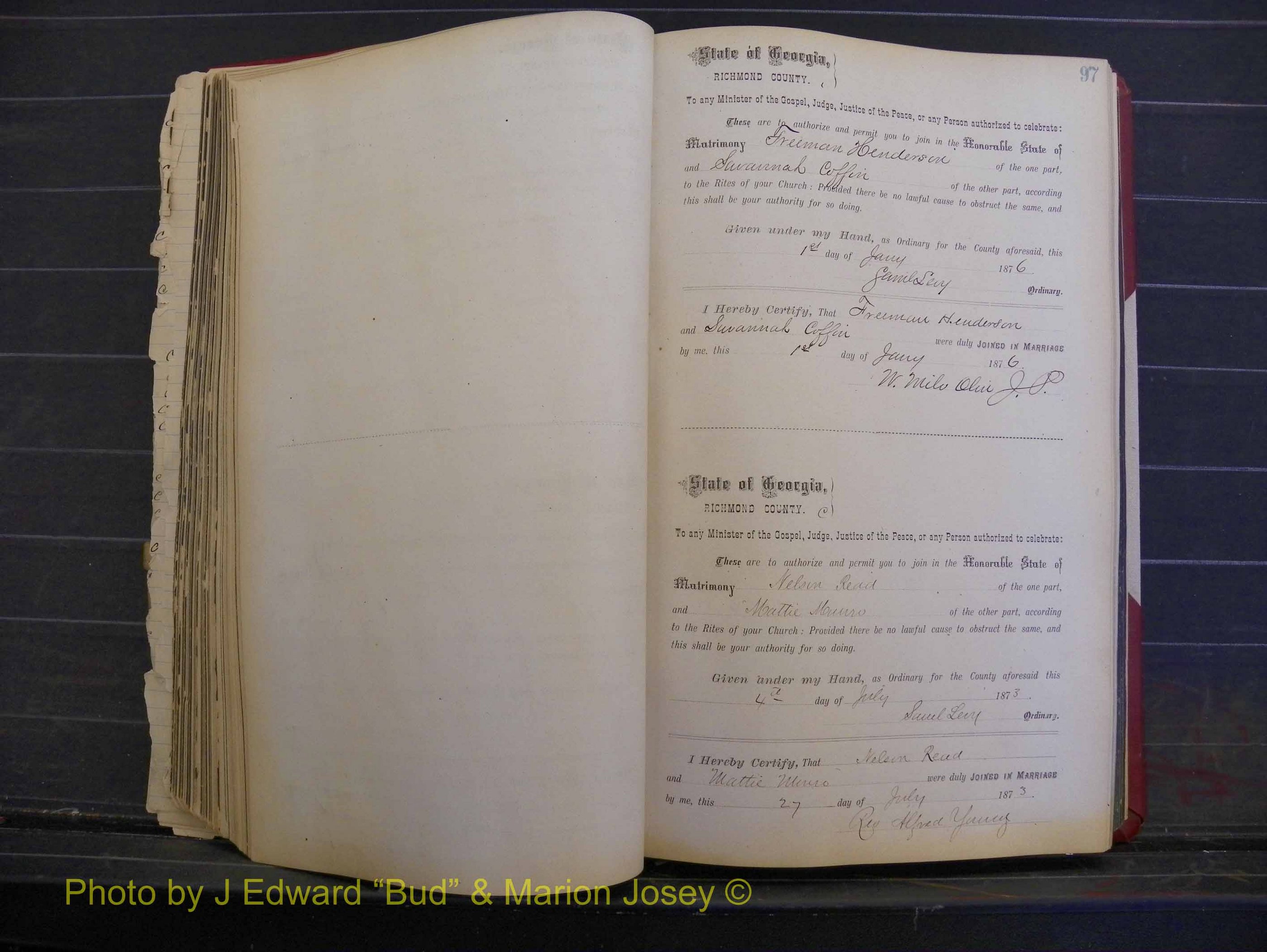 Richmond Marriages, Book I, 1868-1881 P 097.JPG