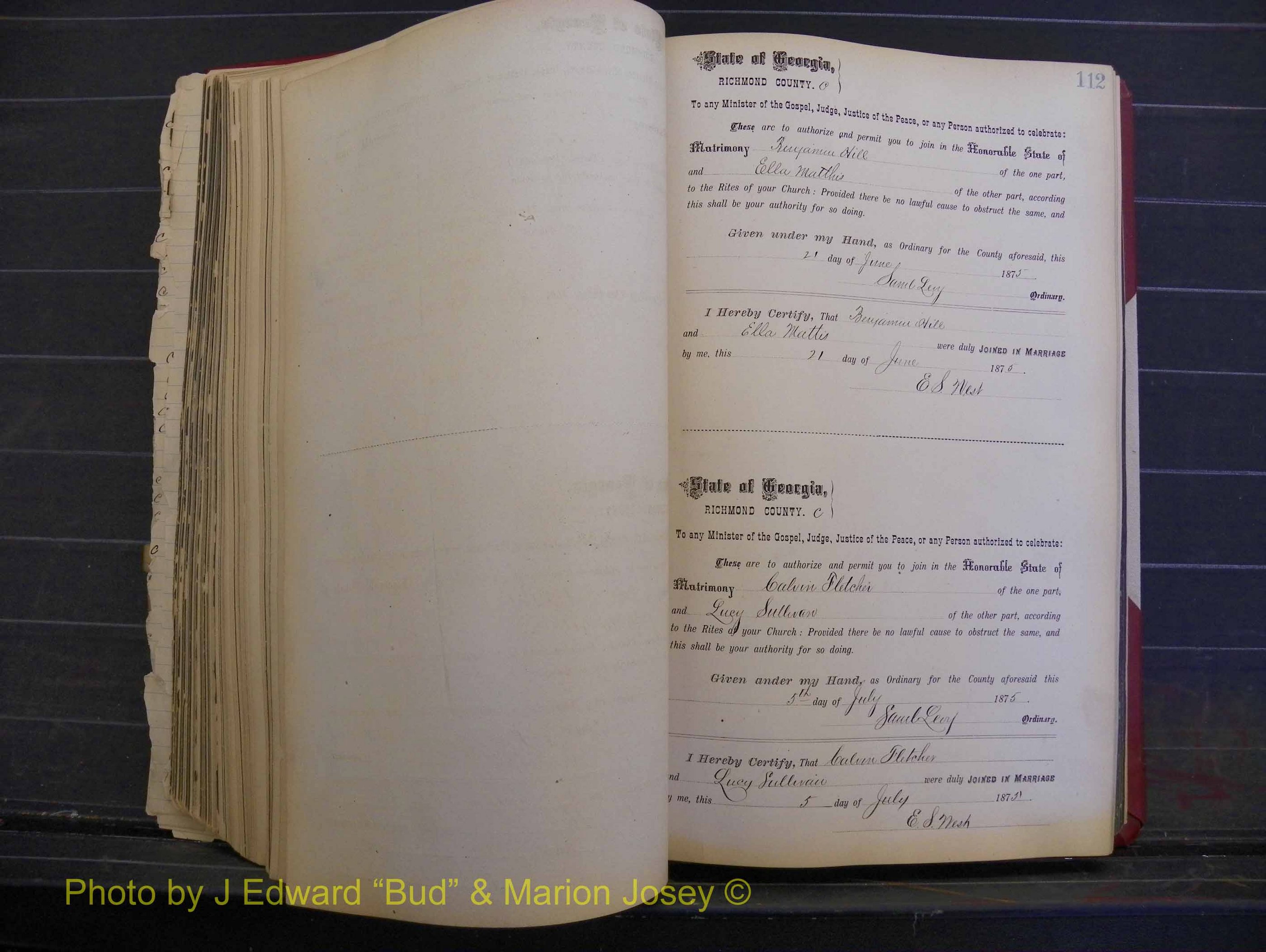 Richmond Marriages, Book I, 1868-1881 P 112.JPG