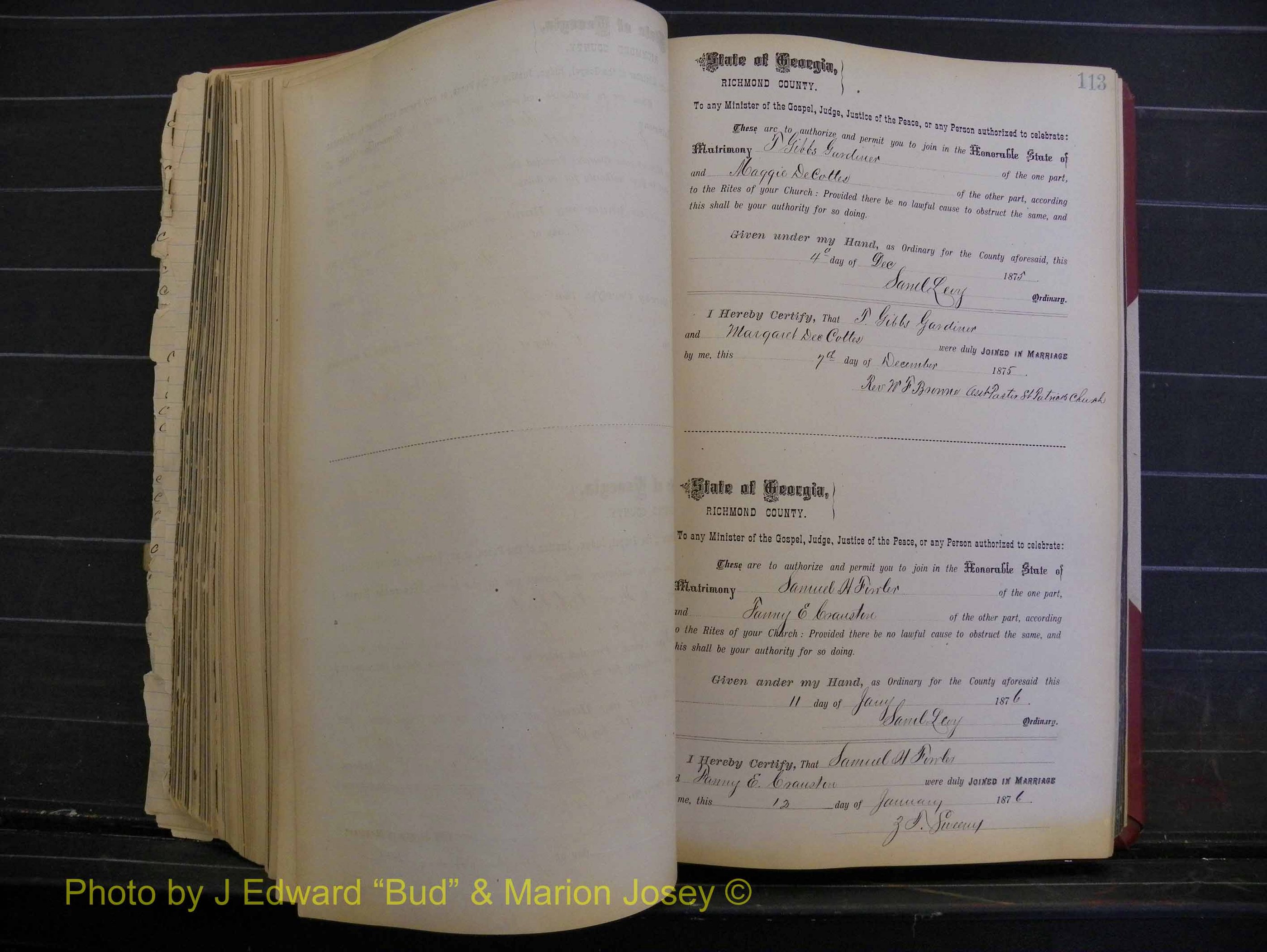 Richmond Marriages, Book I, 1868-1881 P 113.JPG