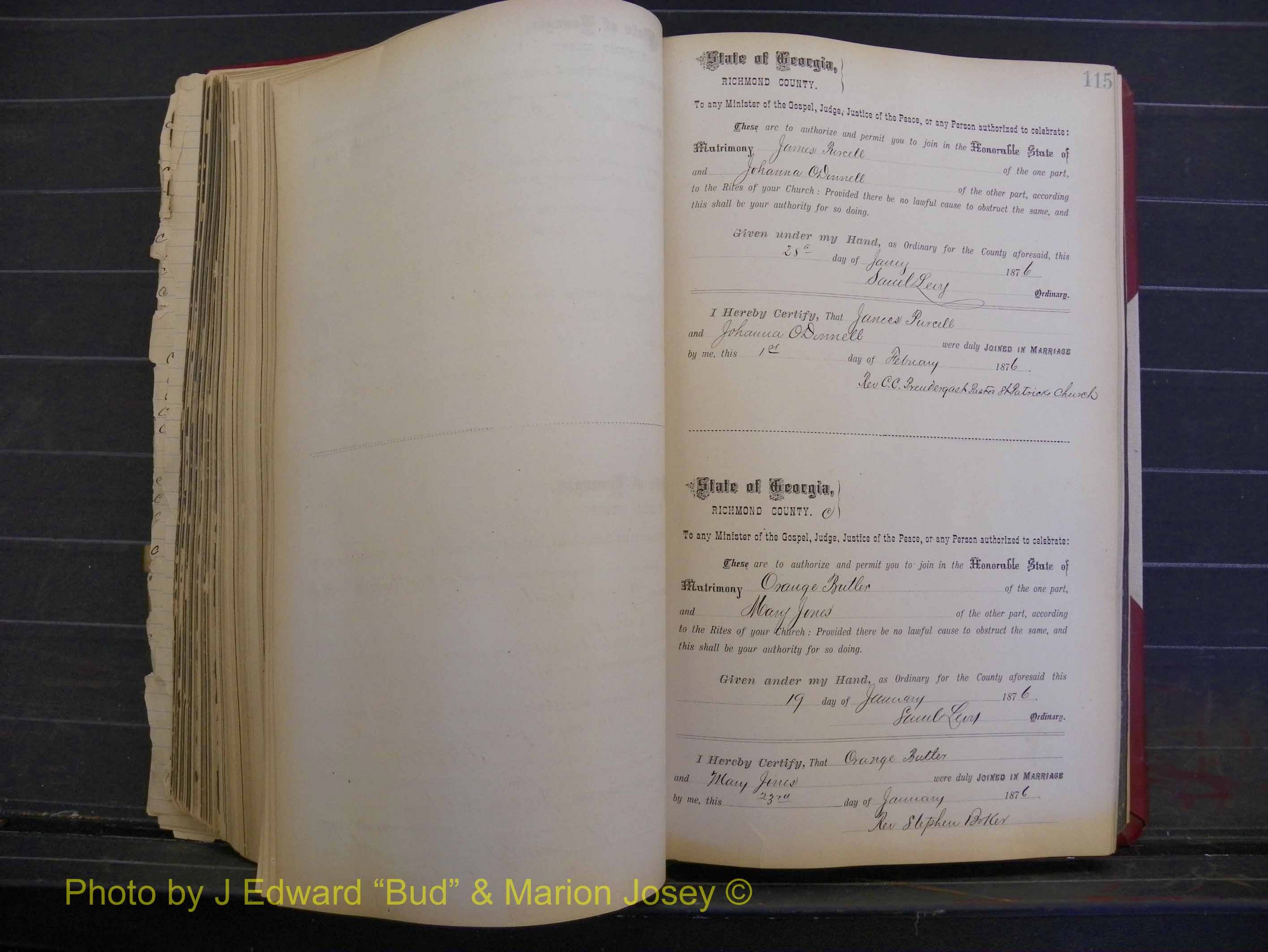 Richmond Marriages, Book I, 1868-1881 P 115.JPG